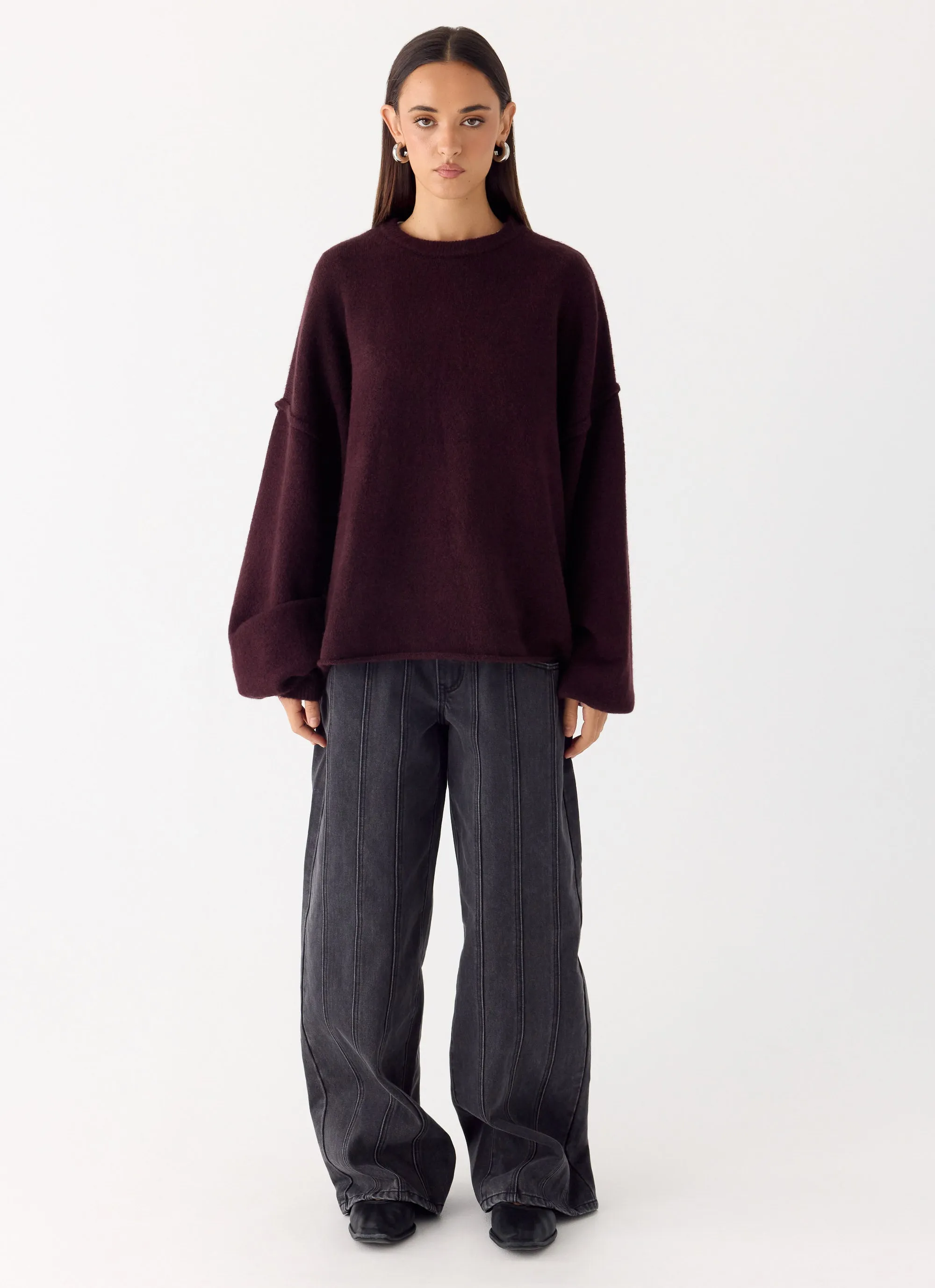 Jack Oversized Knit Sweater - Plum sold by Peppermayo product image thumbnail 4