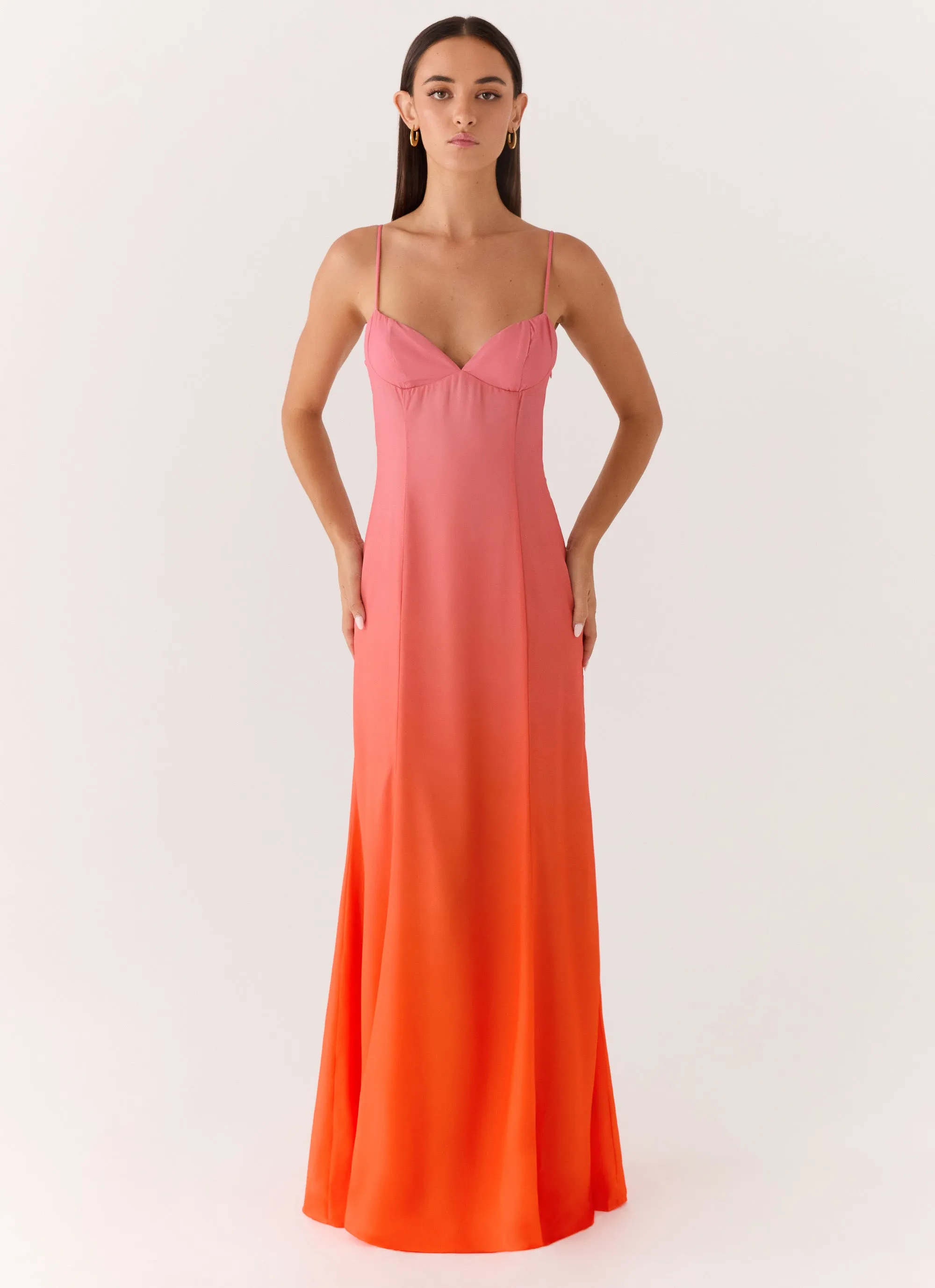 Madelyn Maxi Dress - Sunset Ombre sold by Peppermayo