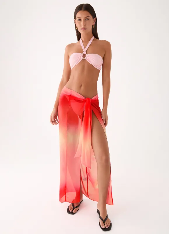 Low Tide Sarong Maxi Skirt - Sunburnt Petal made by Peppermayo