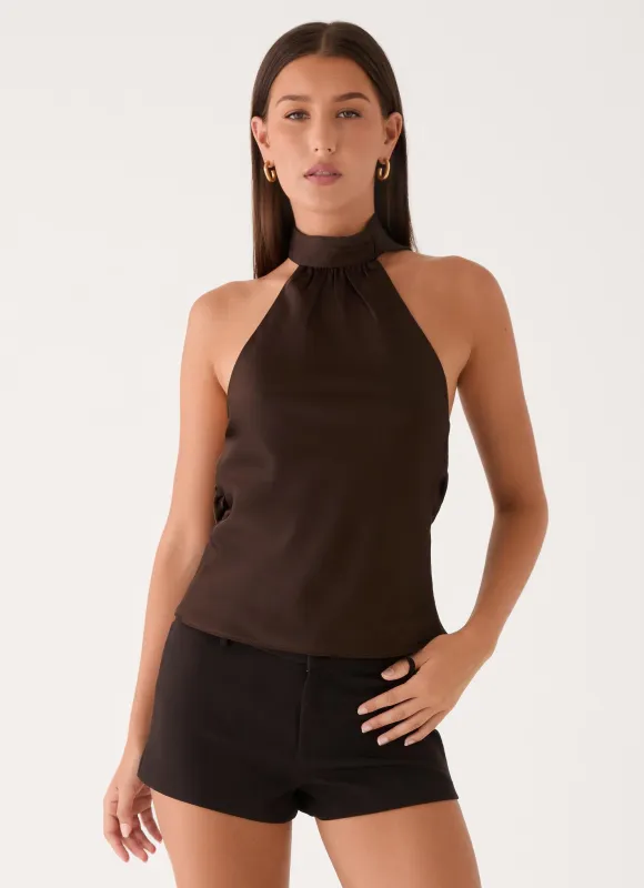 Keena Scarf Top - Chocolate made by Peppermayo