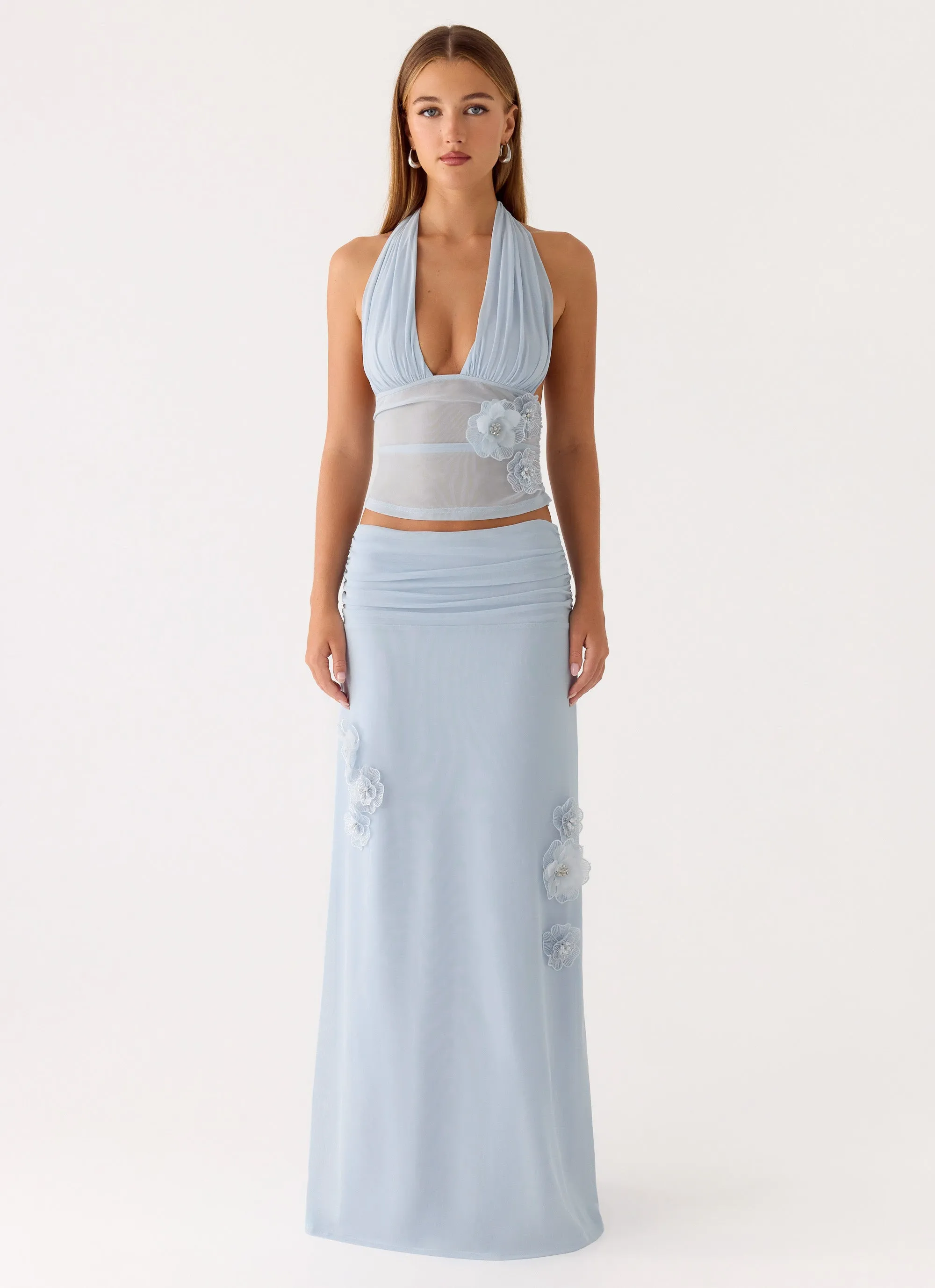 Fleur Power Maxi Skirt - Blue sold by Peppermayo product image thumbnail 5