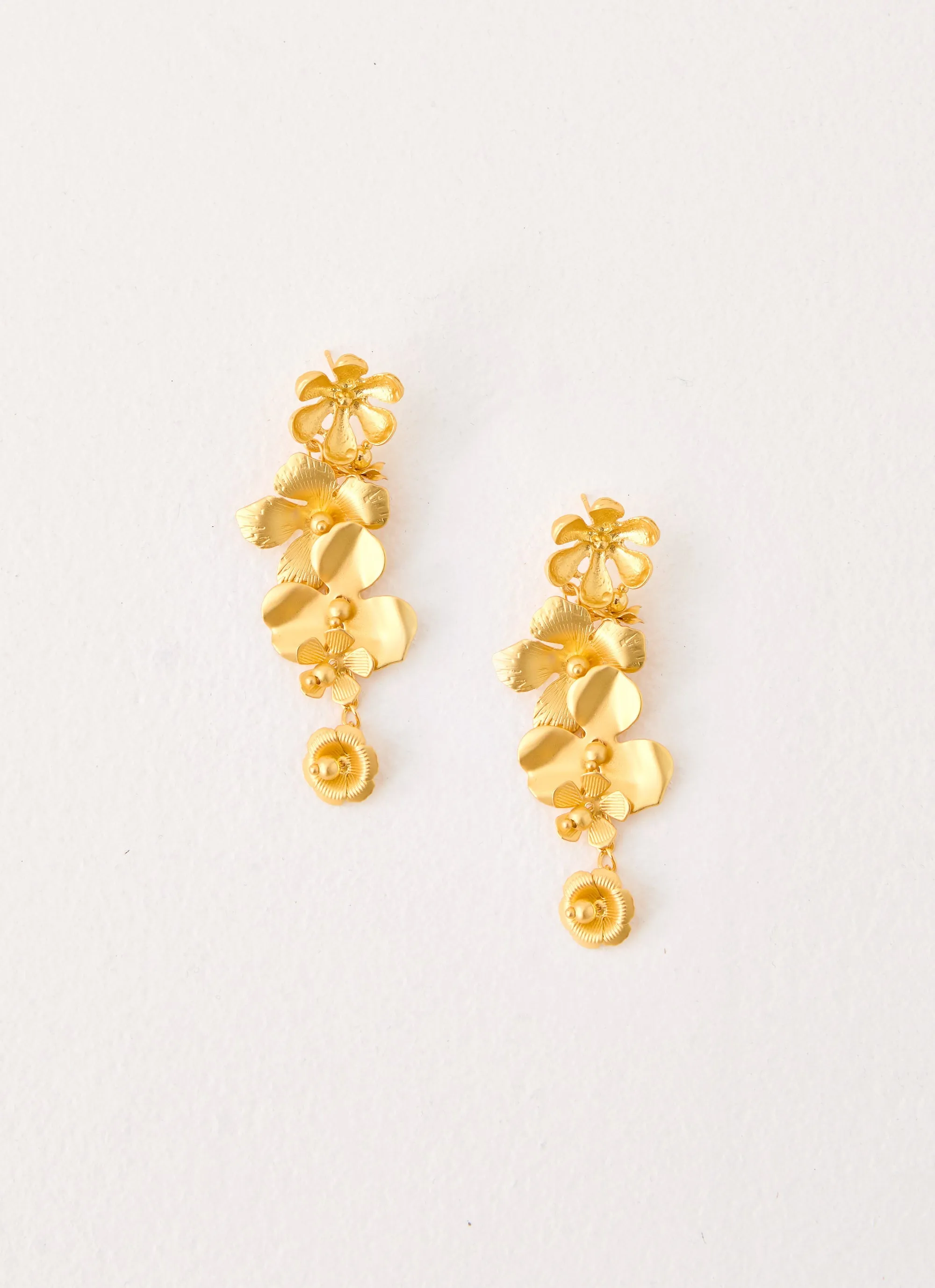 Golden Petal Earrings - Gold sold by Peppermayo