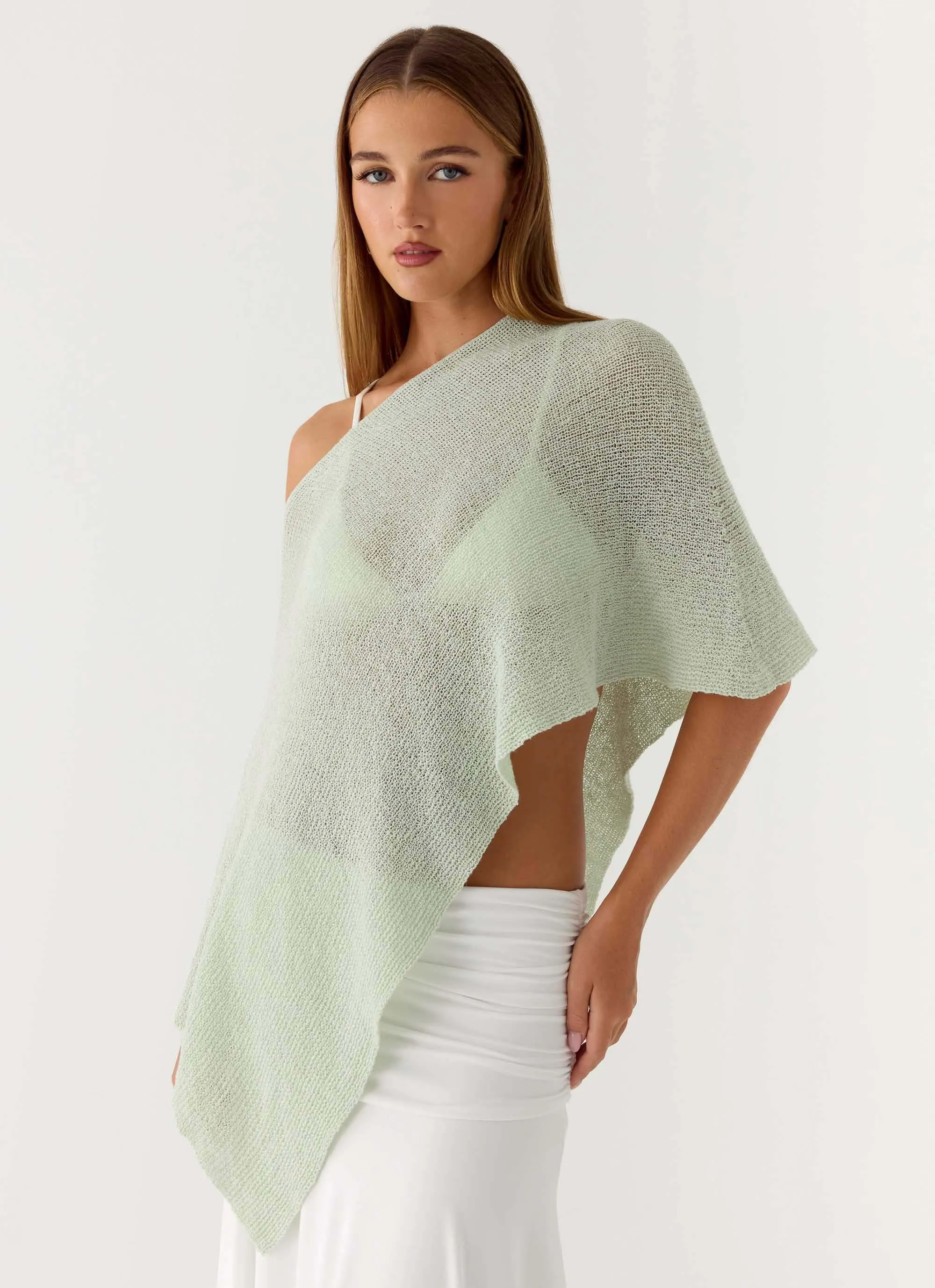 Yas Knit Cape - Green sold by Peppermayo