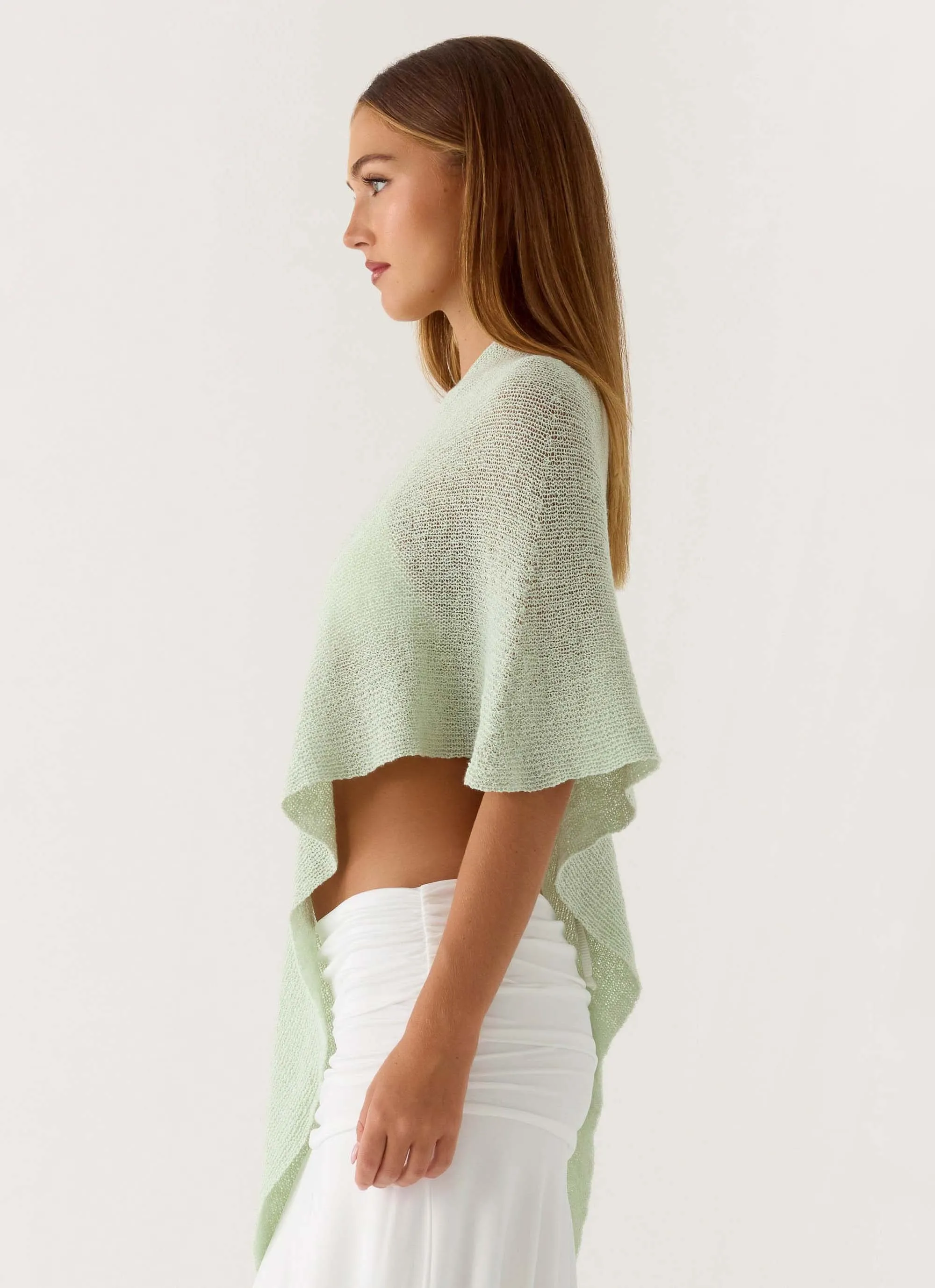 Yas Knit Cape - Green sold by Peppermayo product image thumbnail 3