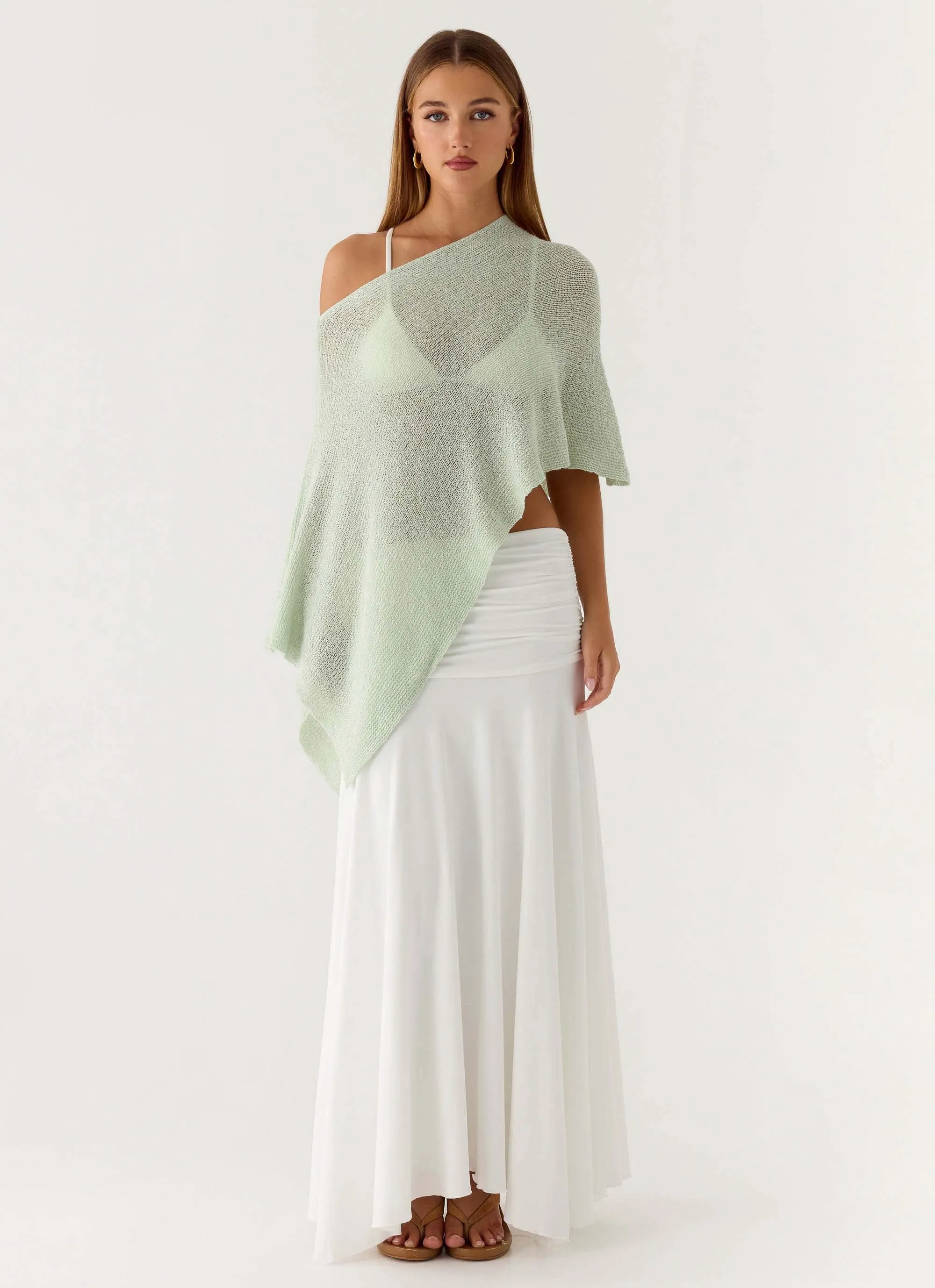 Yas Knit Cape - Green sold by Peppermayo product image thumbnail 5