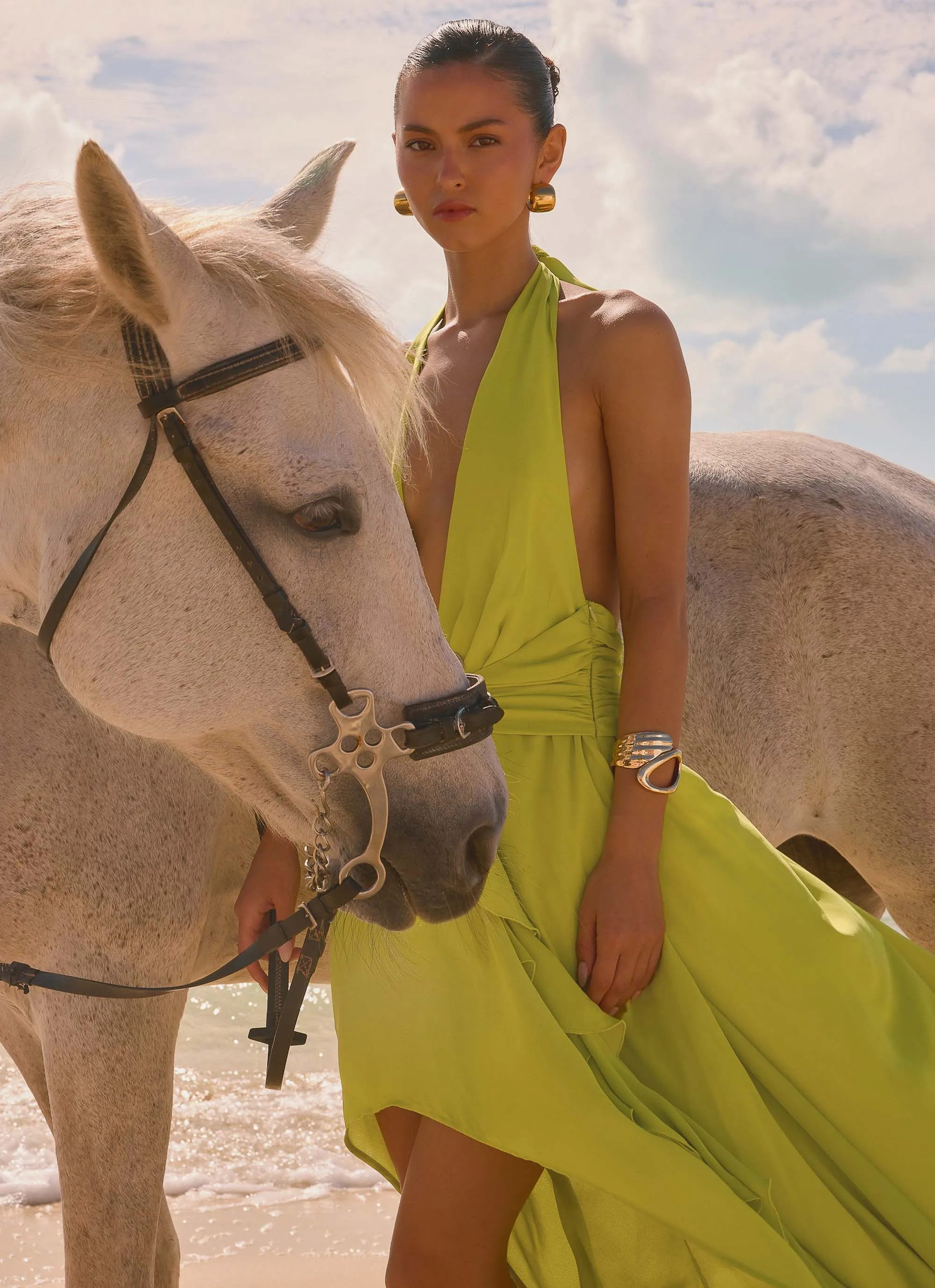 Sinead Halter Maxi Dress - Lime sold by Peppermayo product image thumbnail 3