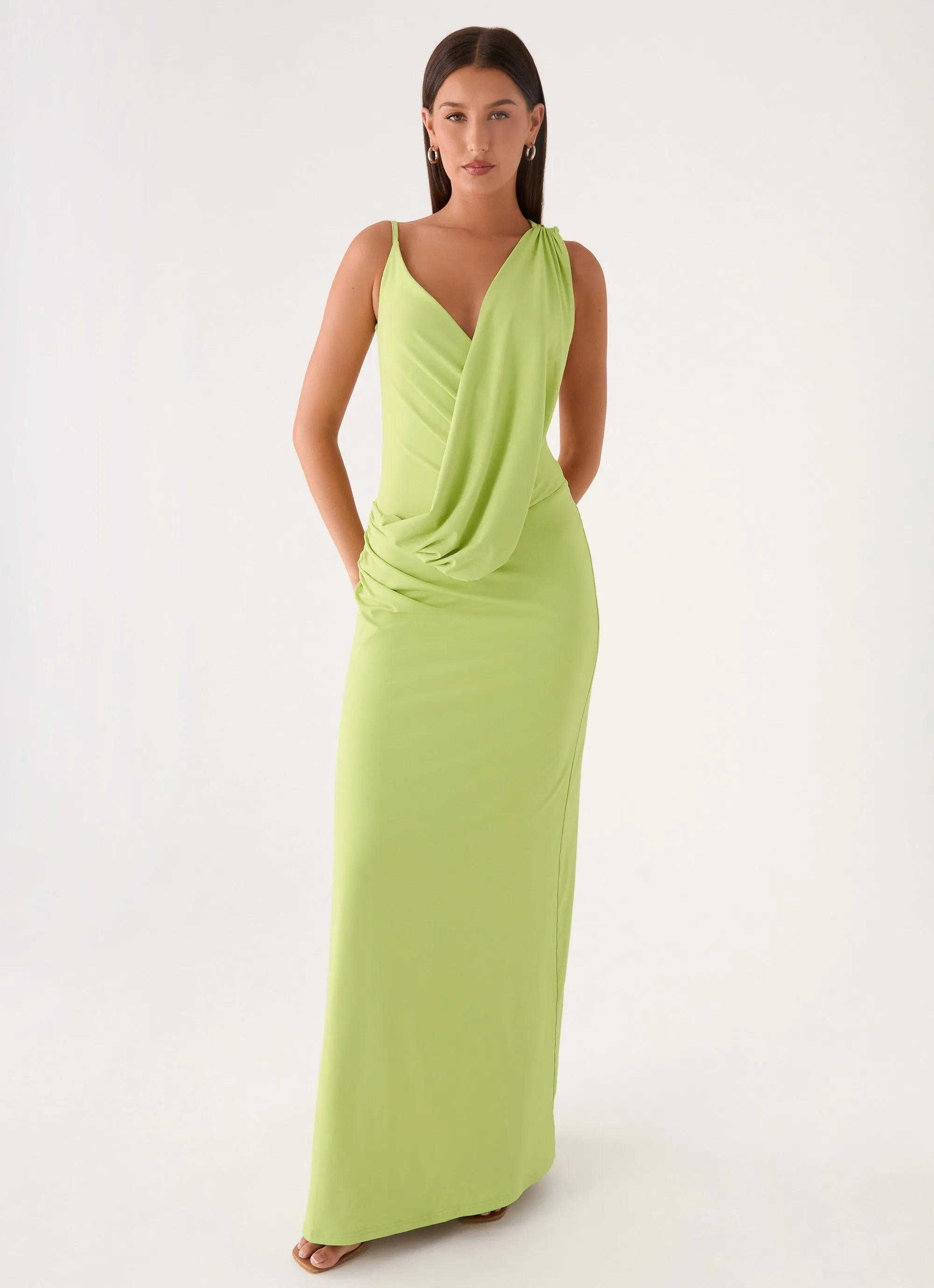 Isamaya Maxi Dress - Lime sold by Peppermayo