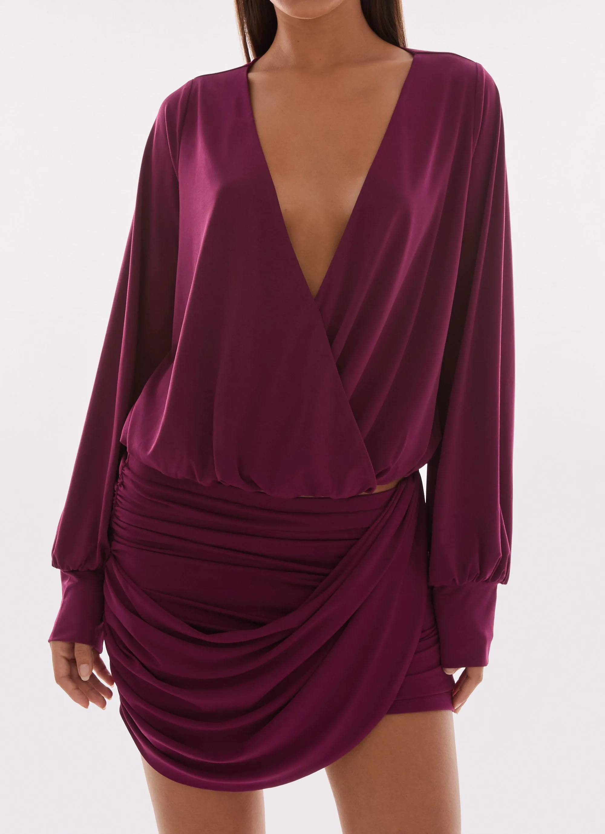 Ettah Wrap Mini Skirt - Plum sold by Peppermayo product image thumbnail 5