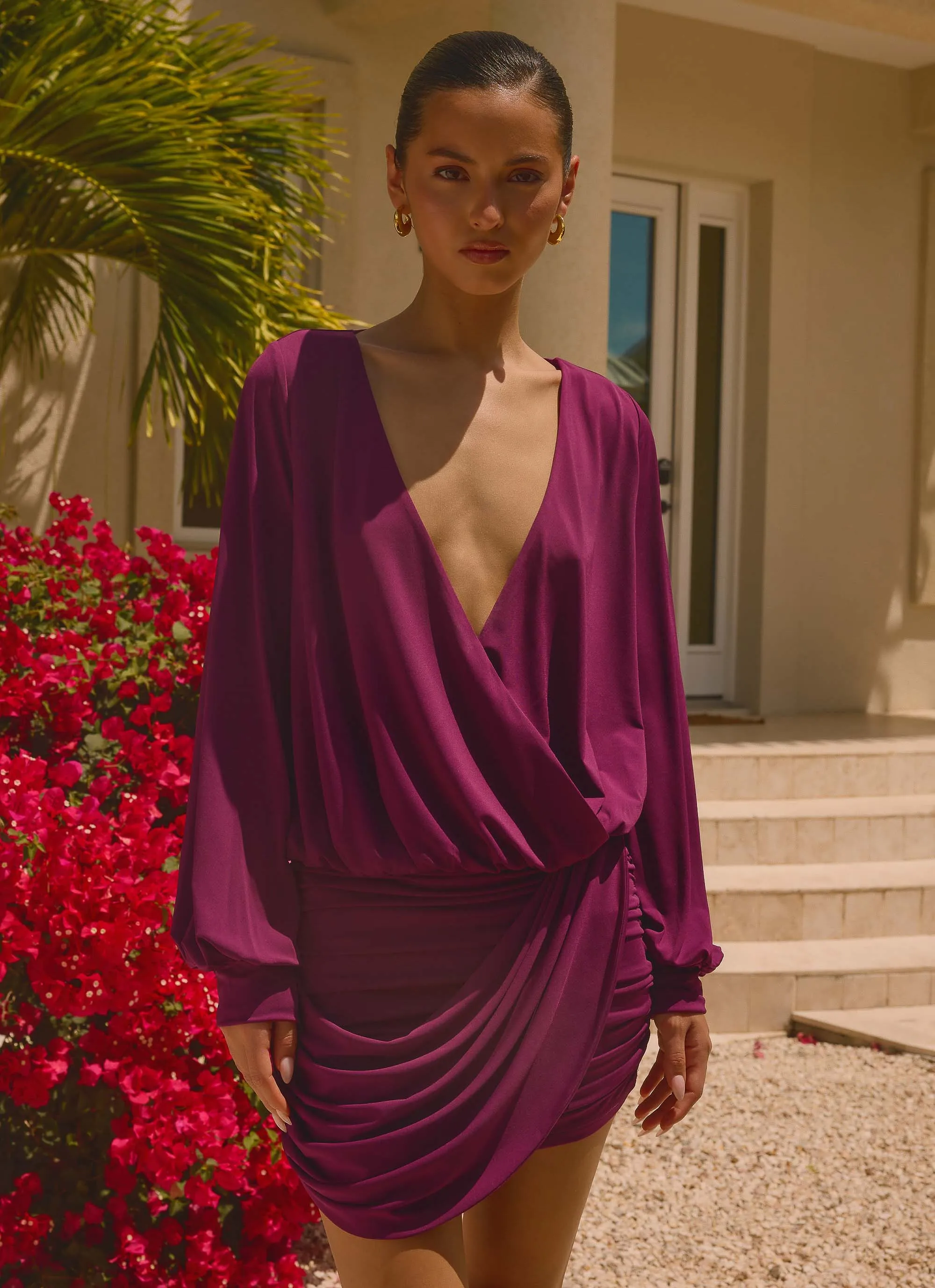 Ettah Wrap Mini Skirt - Plum sold by Peppermayo product image thumbnail 3