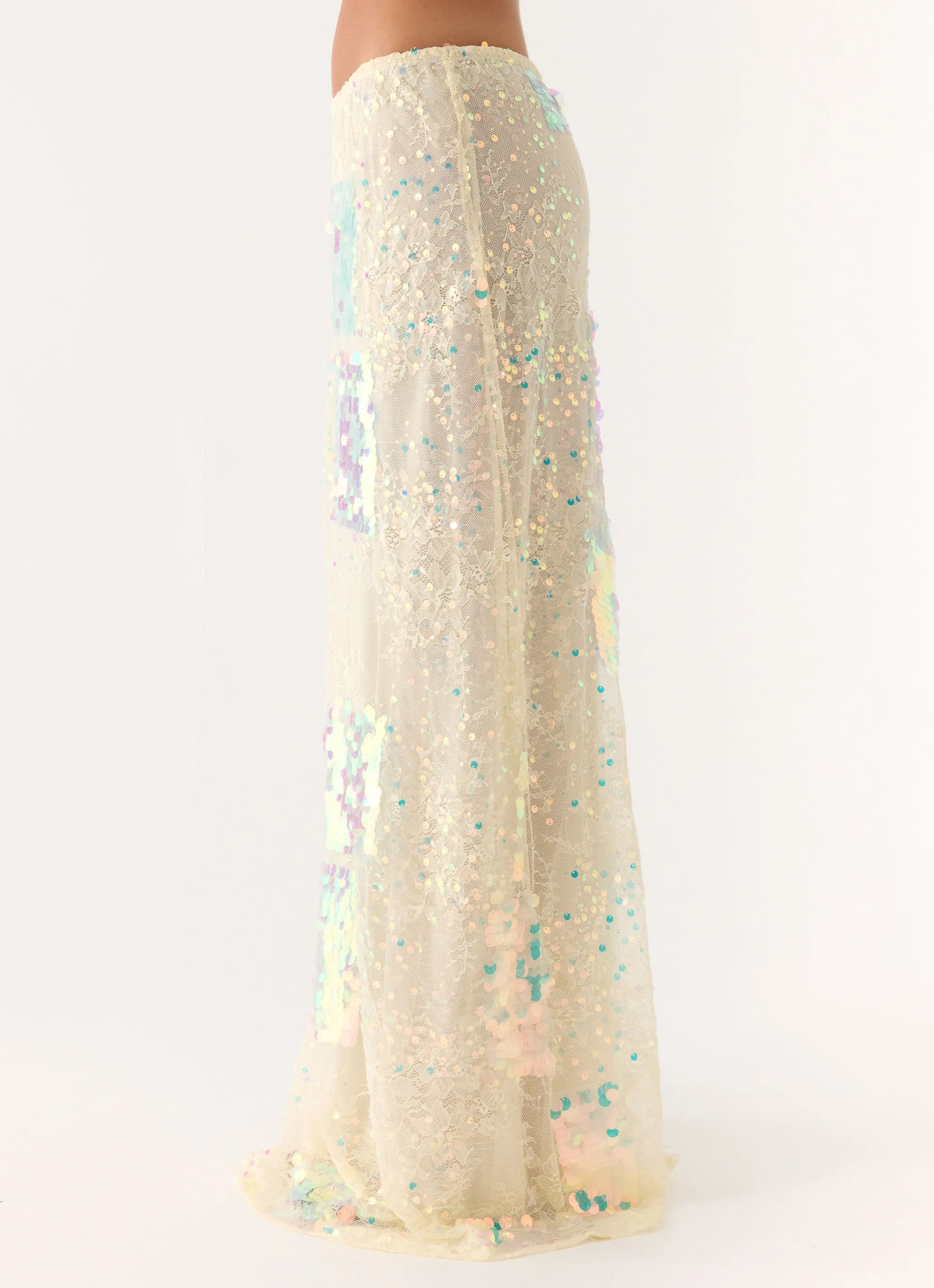 Erinah Sequin Maxi Skirt - Yellow sold by Peppermayo product image thumbnail 3