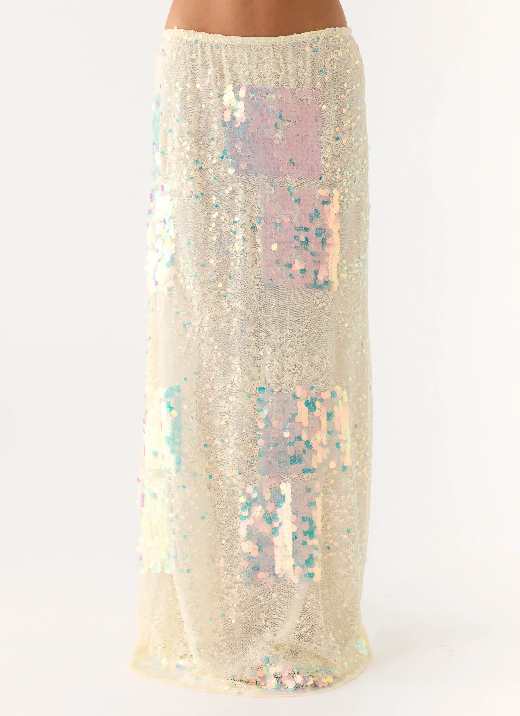 Erinah Sequin Maxi Skirt - Yellow sold by Peppermayo product image thumbnail 5