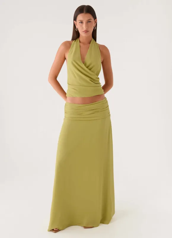 Willowmena Maxi Skirt - Lime made by Peppermayo