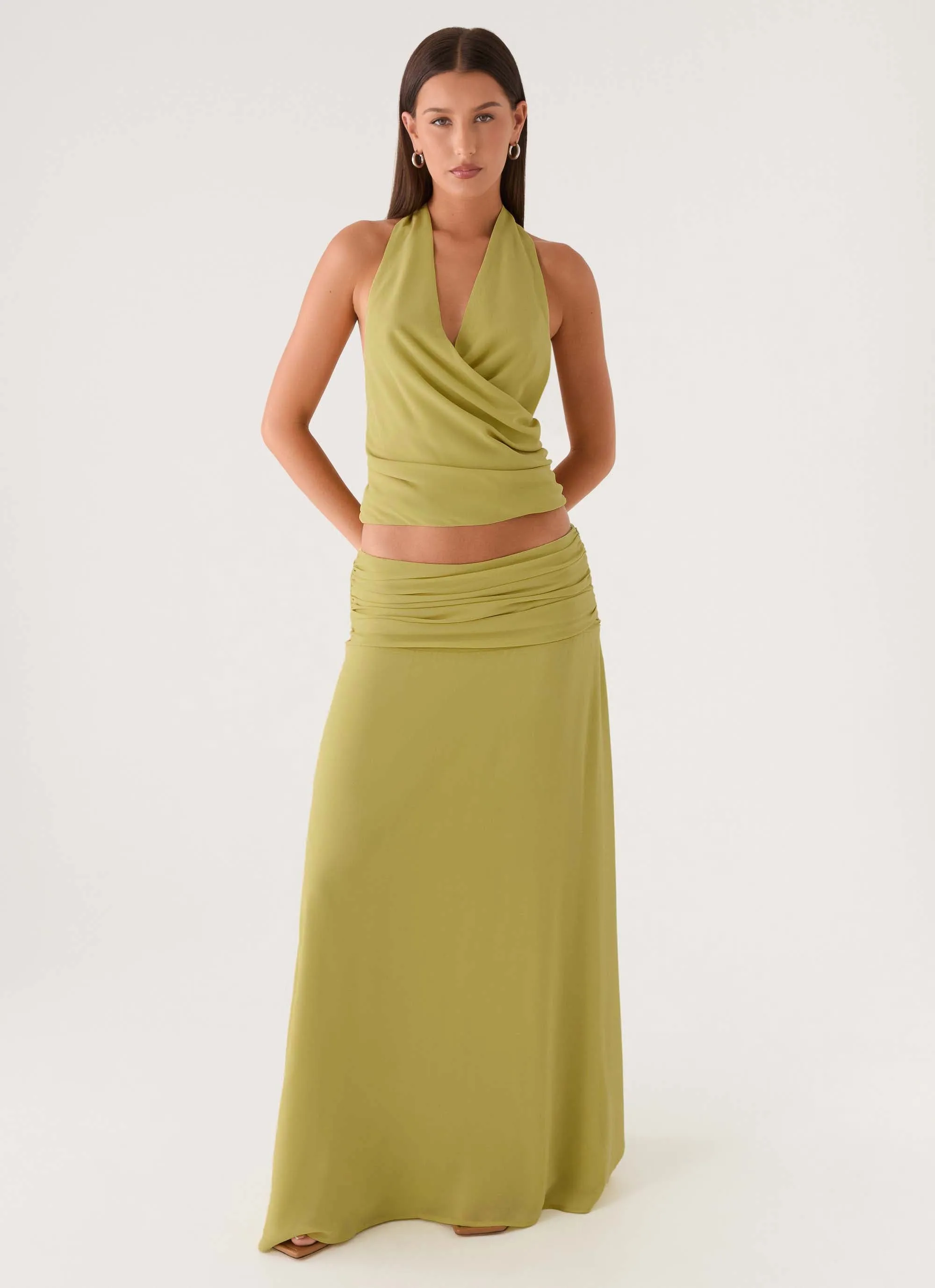 Willowmena Maxi Skirt - Lime sold by Peppermayo