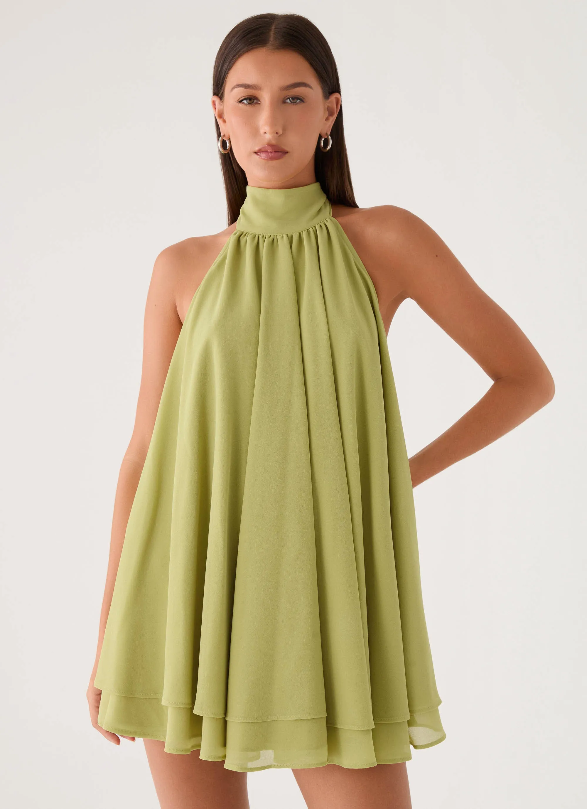 Lyrah Halter Mini Dress - Lime sold by Peppermayo product image thumbnail 3