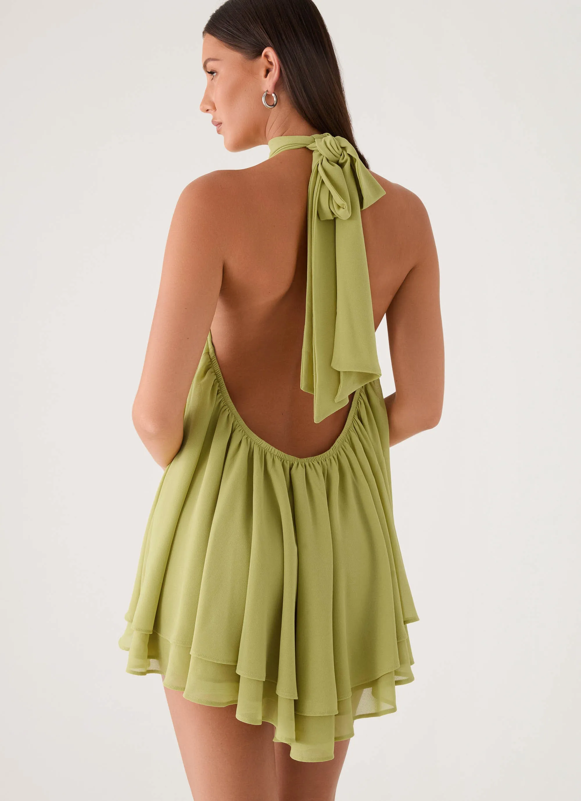 Lyrah Halter Mini Dress - Lime sold by Peppermayo product image thumbnail 4