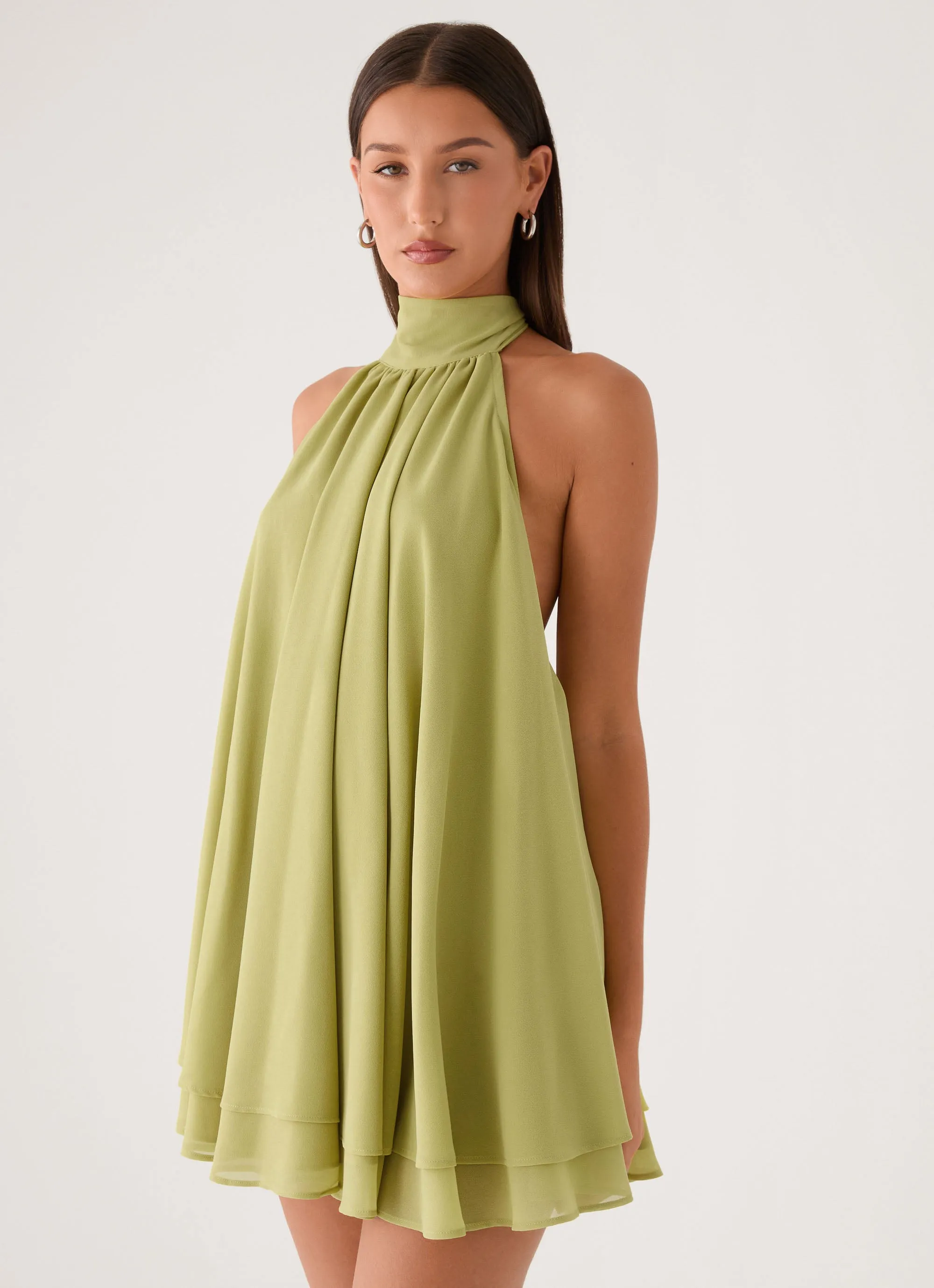 Lyrah Halter Mini Dress - Lime sold by Peppermayo product image thumbnail 2