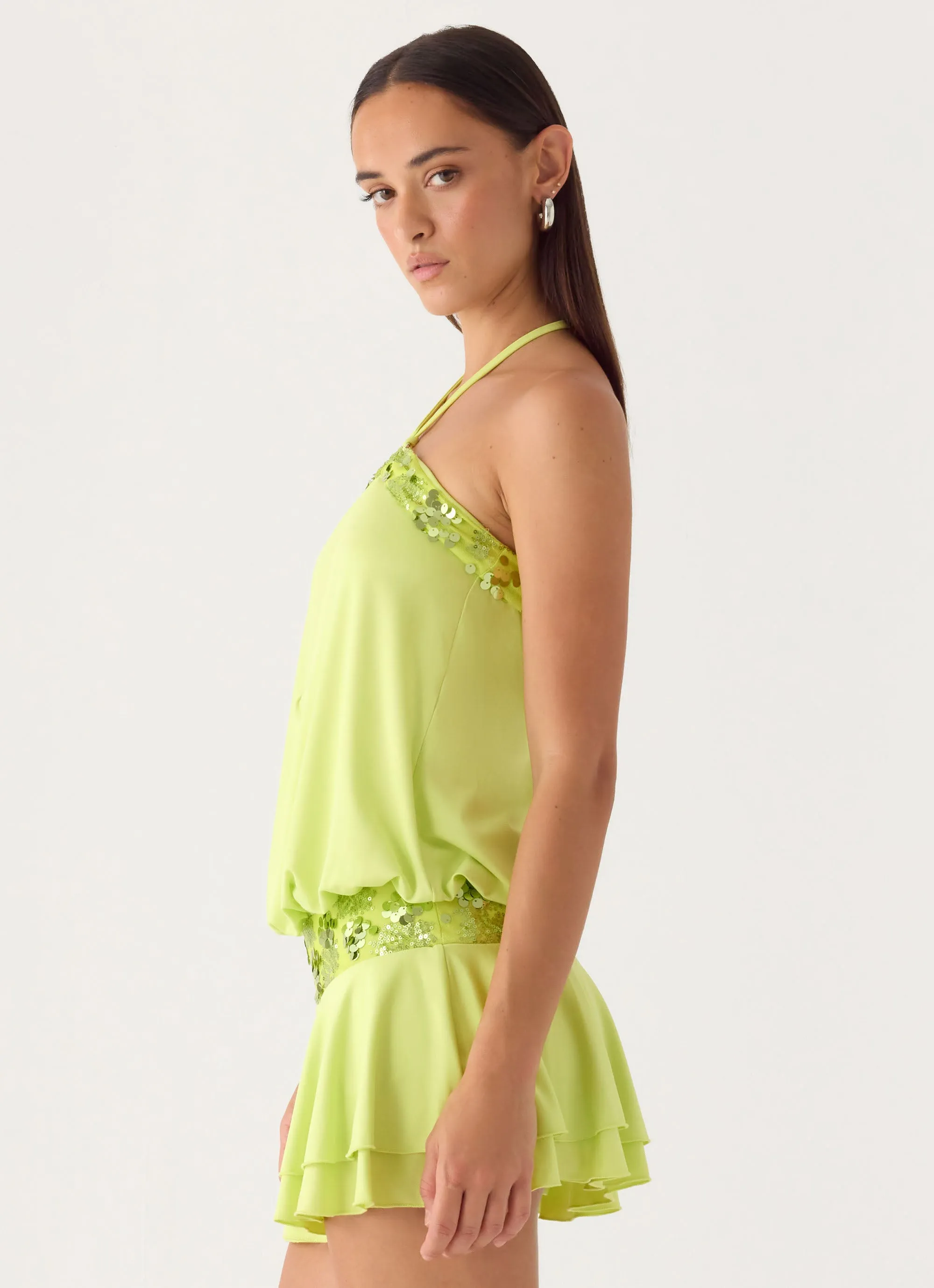 Gala Sequin Mini Dress - Lime sold by Peppermayo product image thumbnail 2