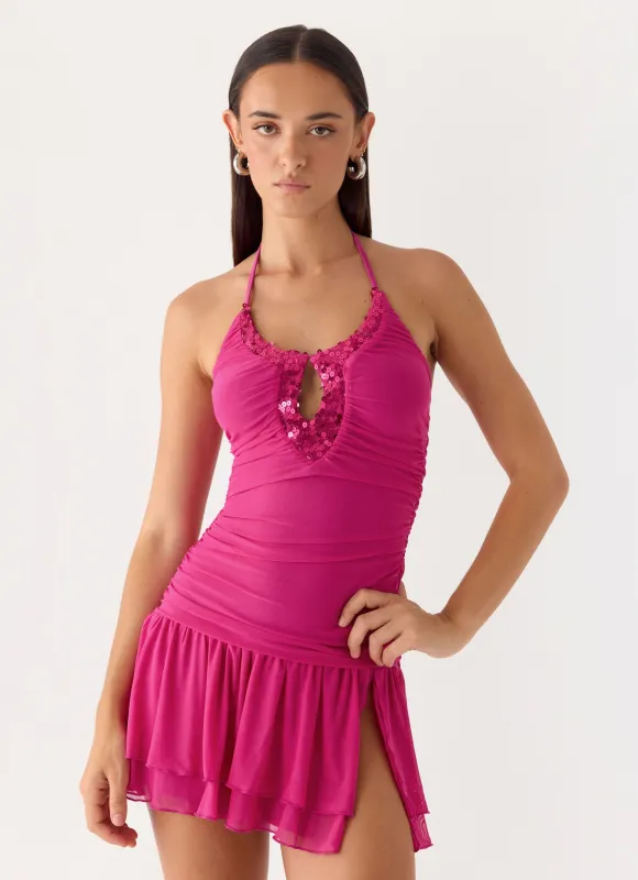 Aminata Mini Dress - Fuchsia made by Peppermayo