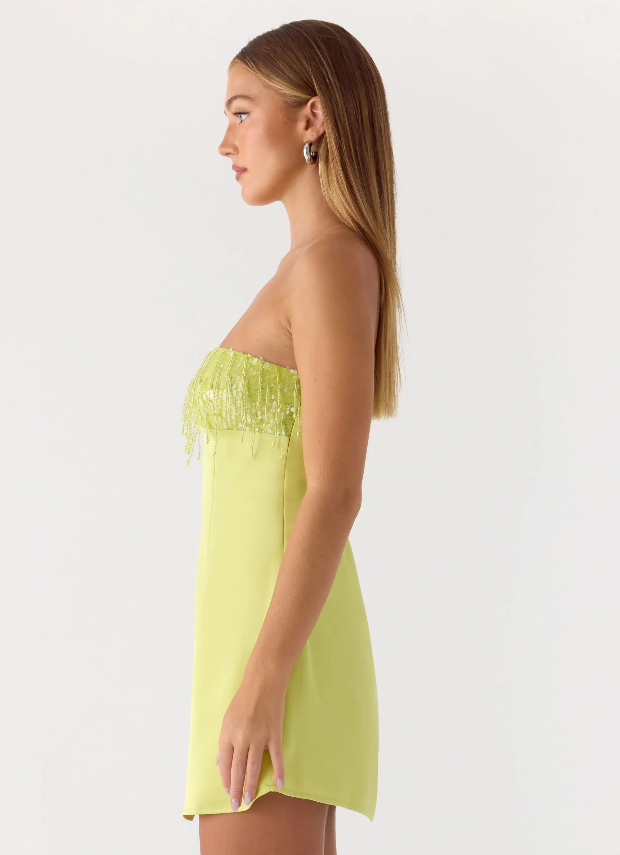 Miftie Beaded Sequin Mini Dress - Lime sold by Peppermayo product image thumbnail 3