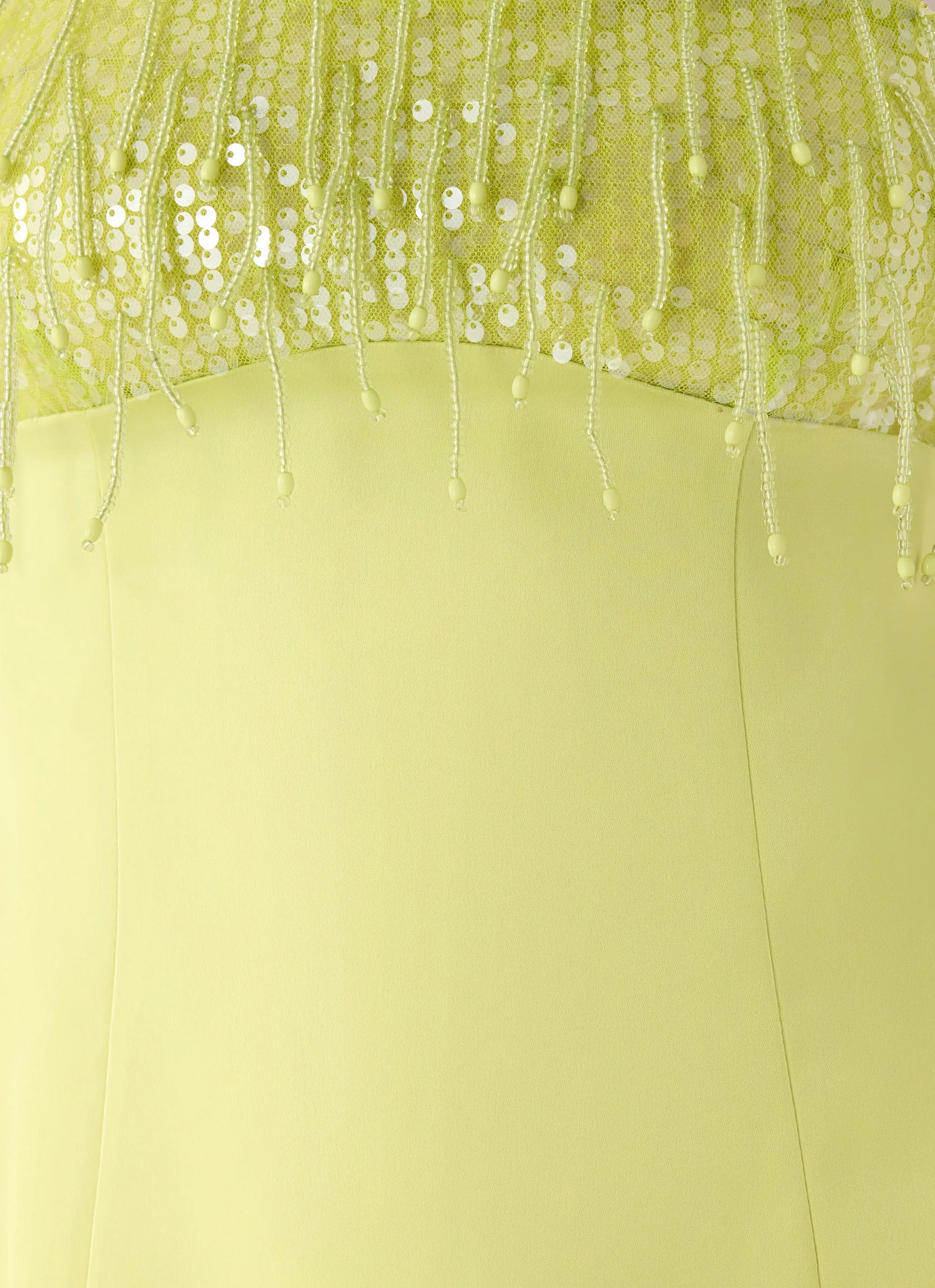 Miftie Beaded Sequin Mini Dress - Lime sold by Peppermayo product image thumbnail 5