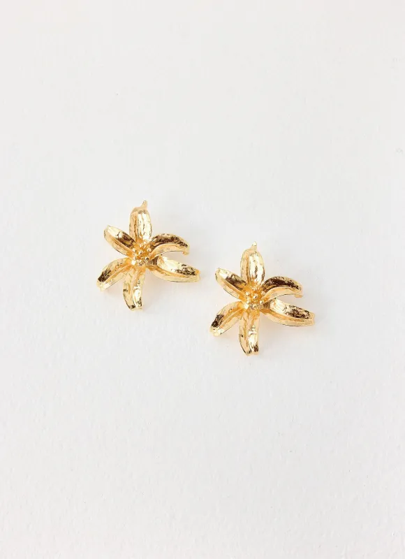Bloomwave Earrings - Gold made by Peppermayo