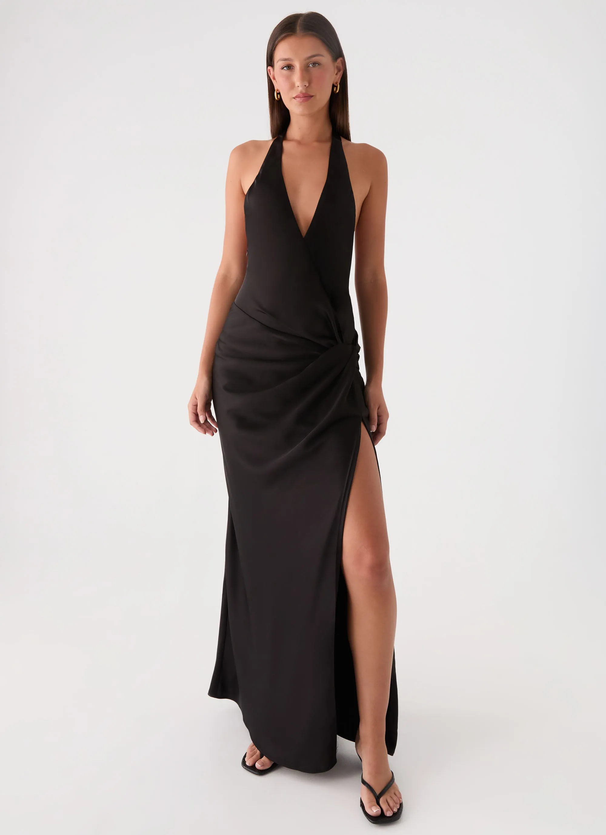 Lumae Halter Maxi Dress - Black sold by Peppermayo