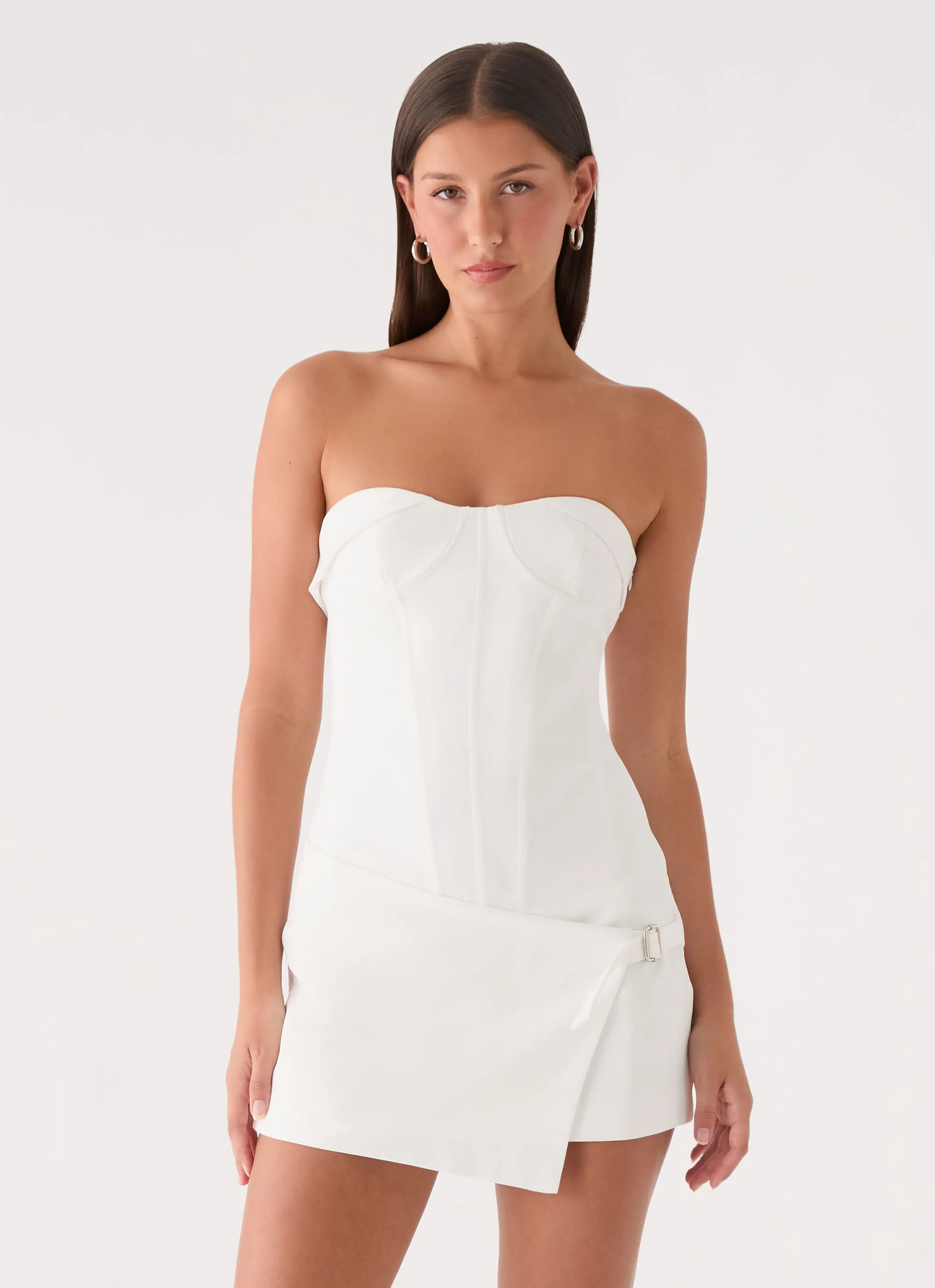 Jennah Mini Dress - White Dove sold by Peppermayo
