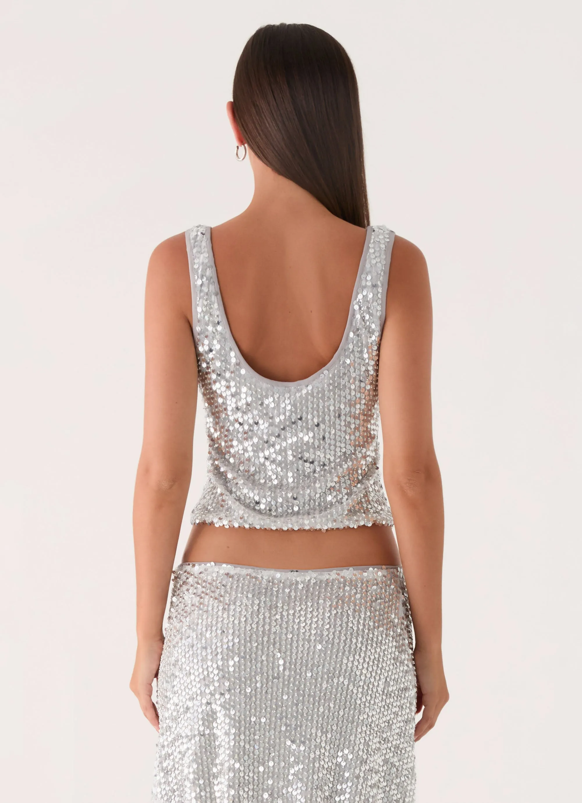 Evodia Sequin Tank Top - Silver sold by Peppermayo product image thumbnail 3