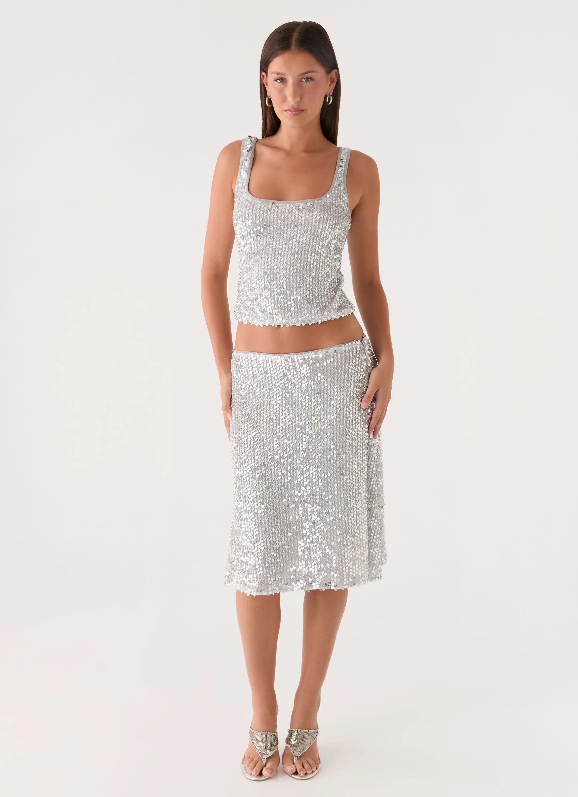 Evodia Sequin Tank Top - Silver sold by Peppermayo product image thumbnail 4