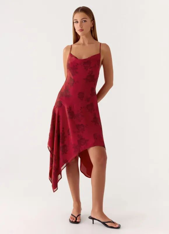 Jasiel Midi Dress - Cherry Rose made by Peppermayo