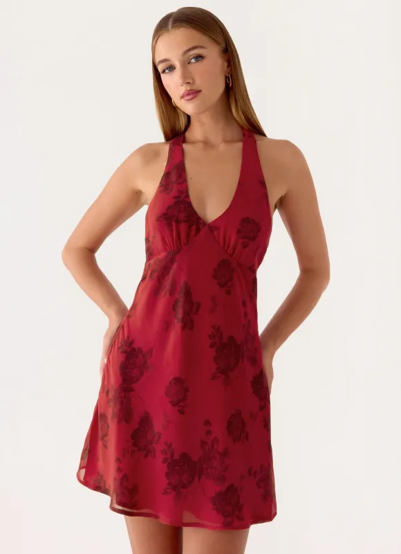Magnolia Mini Dress - Cherry Rose made by Peppermayo