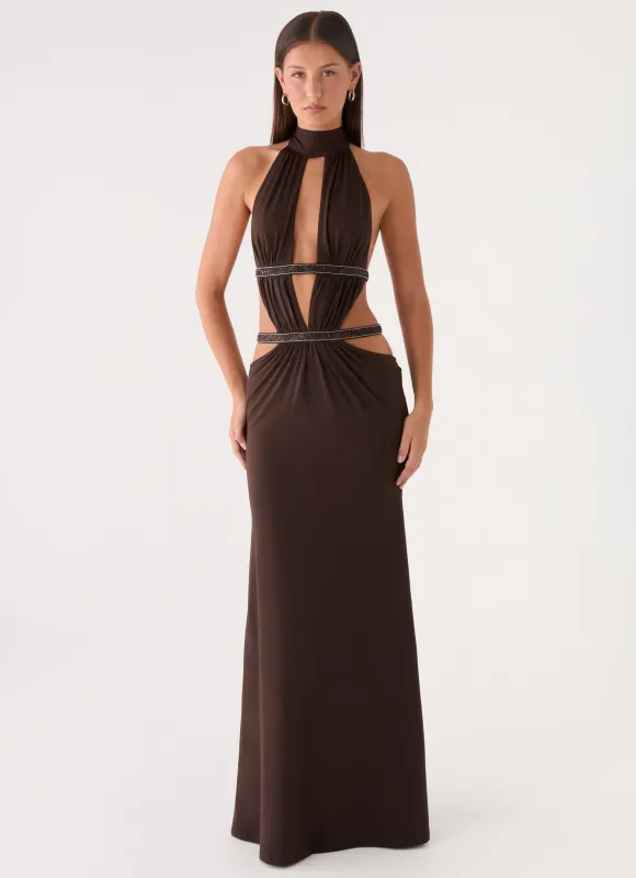Kendrah Maxi Dress - Chocolate made by Peppermayo