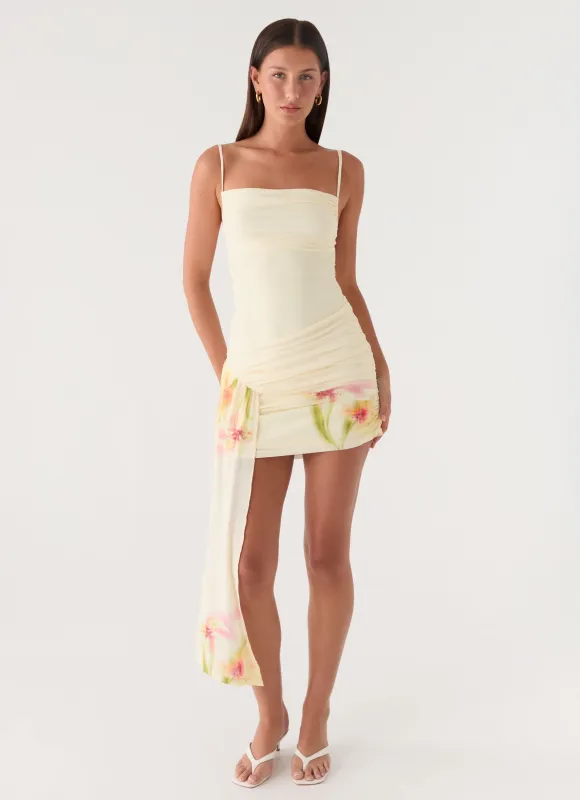Syna Sash Mini Dress - Soft Lily made by Peppermayo