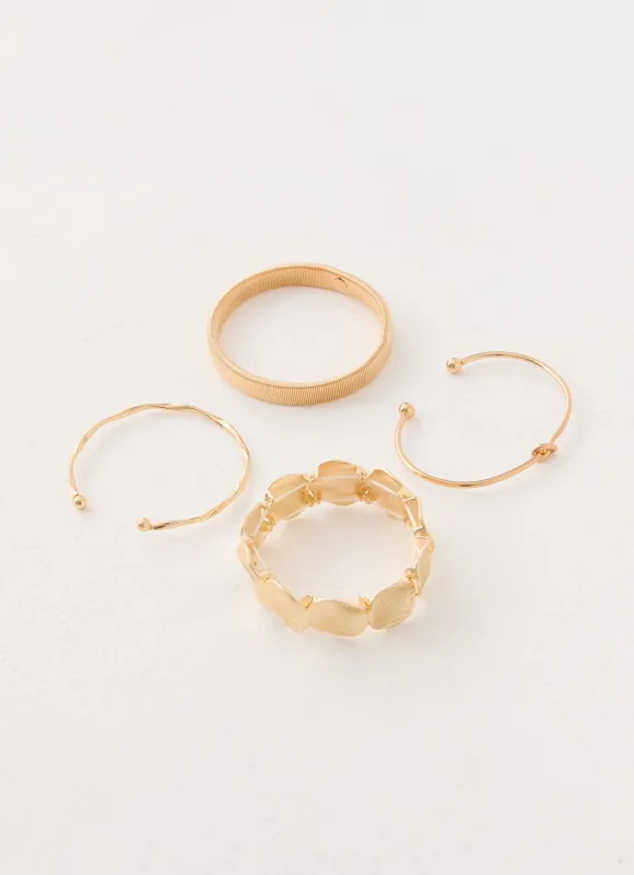 Blossom Stack Bracelets - Gold made by Peppermayo