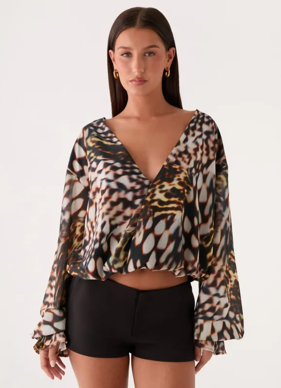 Isolde Top - Leopard Hibiscus made by Peppermayo