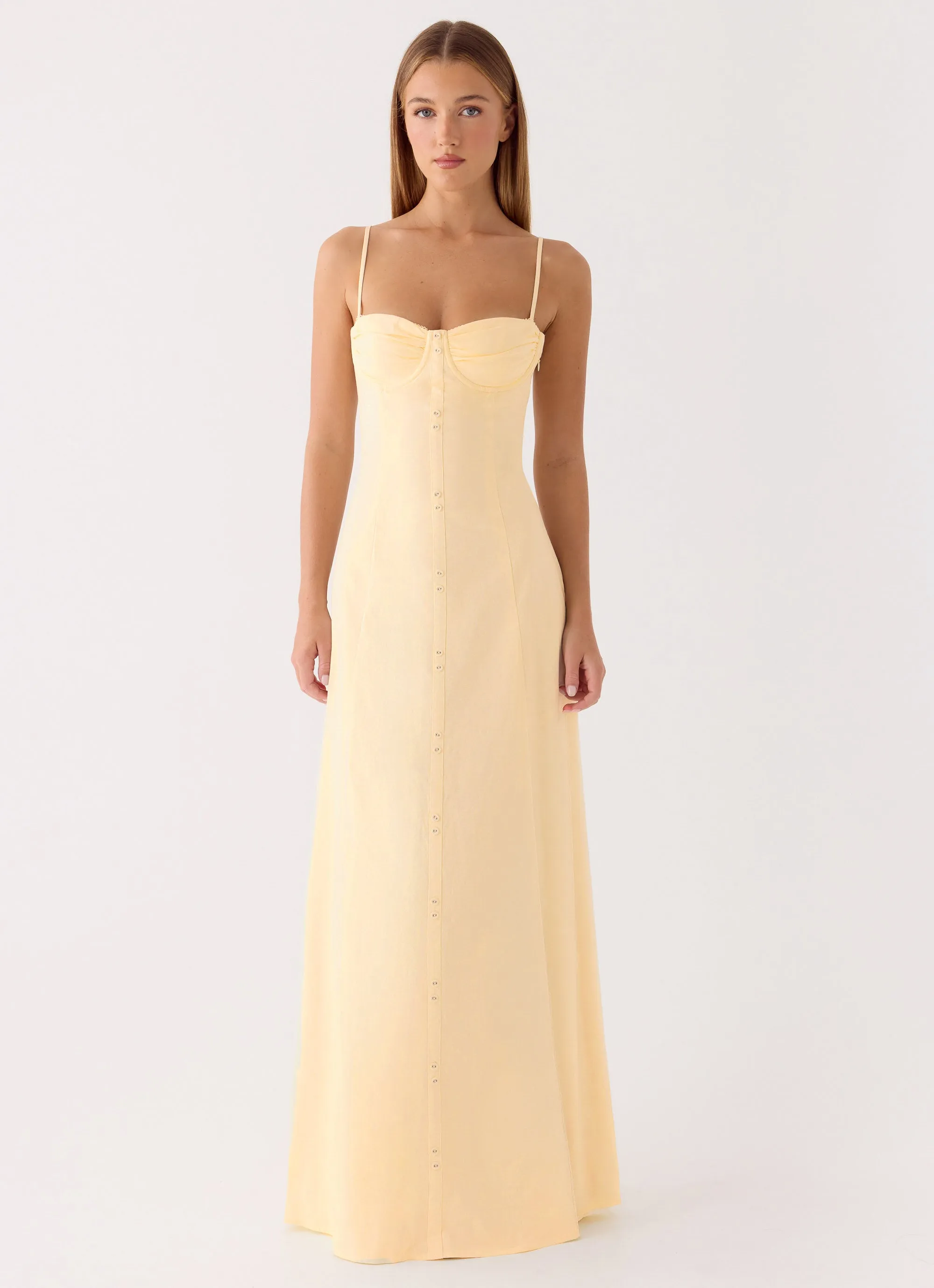 Samah Maxi Dress - Lemon sold by Peppermayo