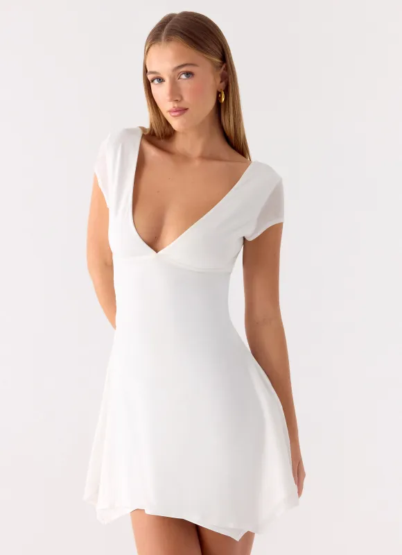 Zev Mini Dress - White made by Peppermayo