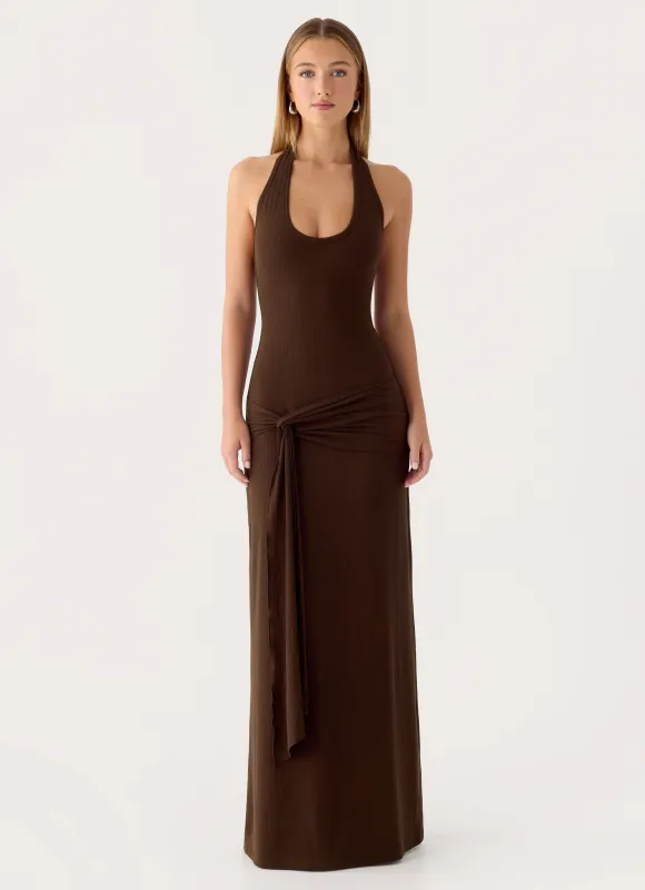 Vedetta Maxi Dress - Chocolate made by Peppermayo