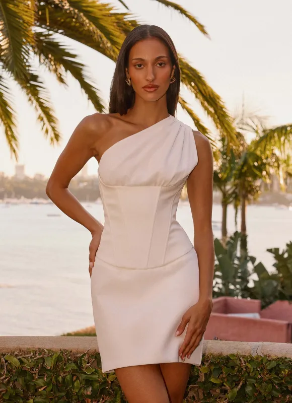 Sarielle Corset Mini Dress - Off White made by Peppermayo