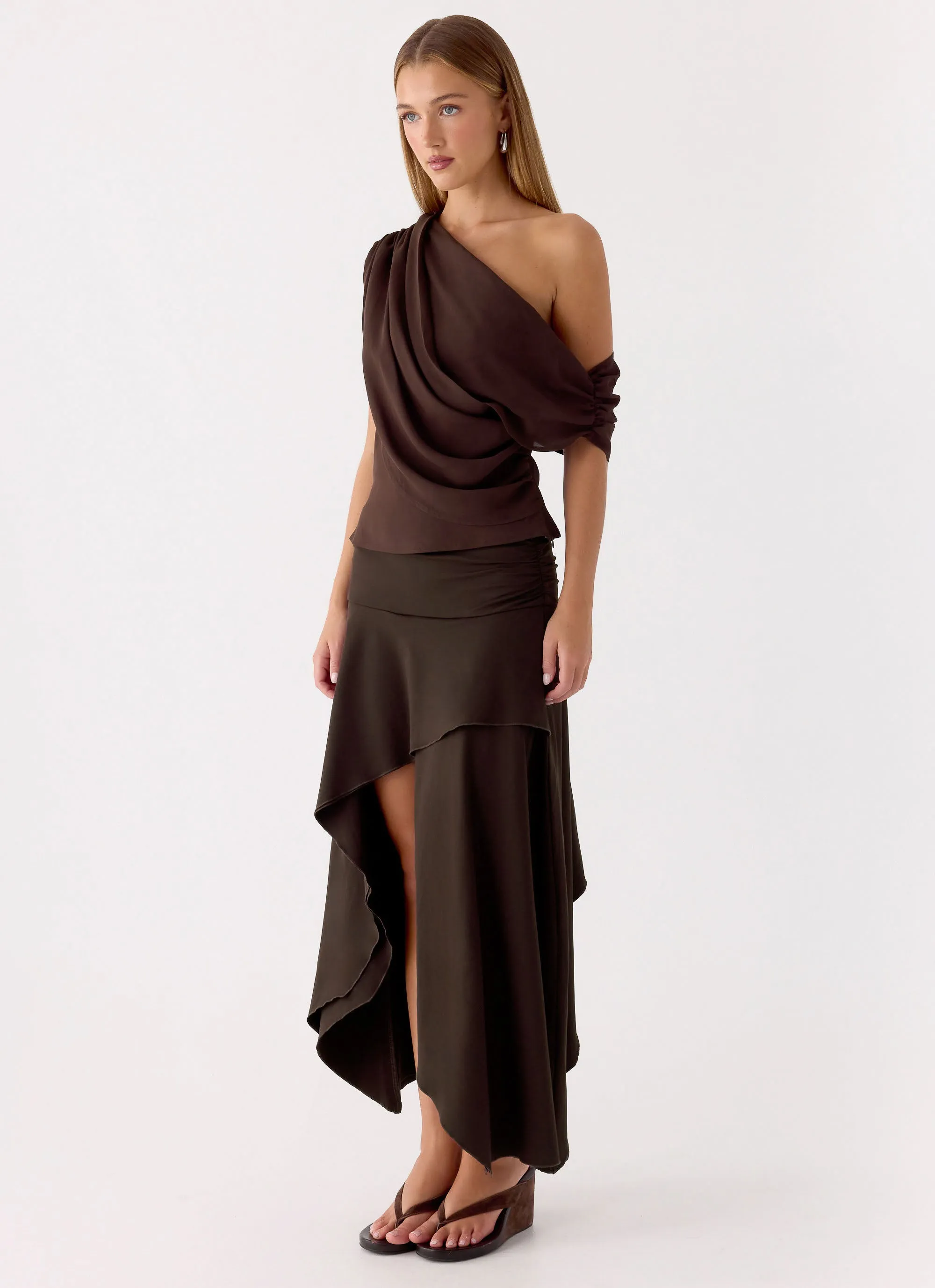 Lycia Midi Skirt - Chocolate sold by Peppermayo product image thumbnail 5