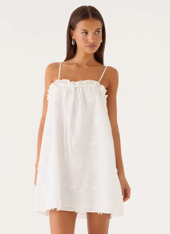 Mianna Cotton Mini Dress - White made by Peppermayo