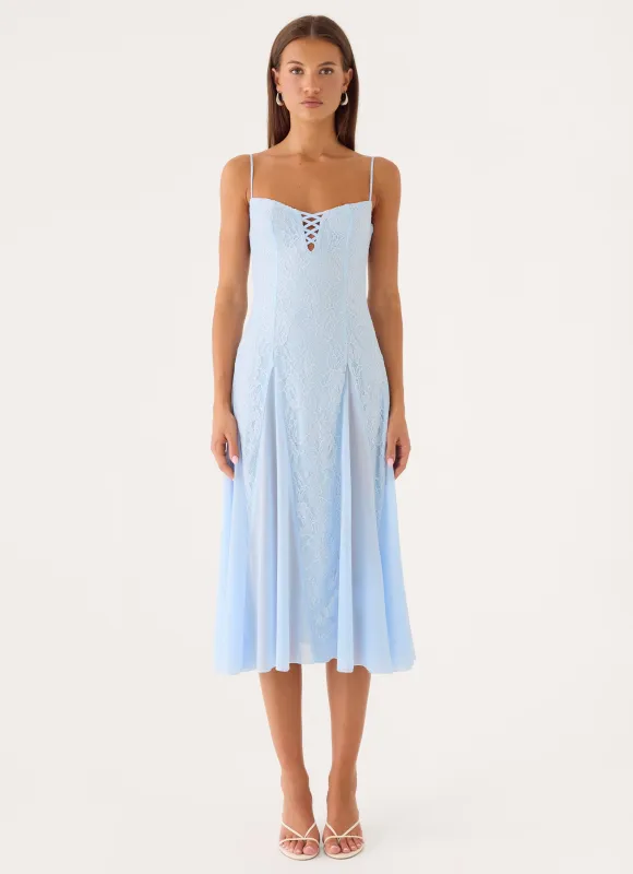 Erynda Midi Dress - Blue made by Peppermayo
