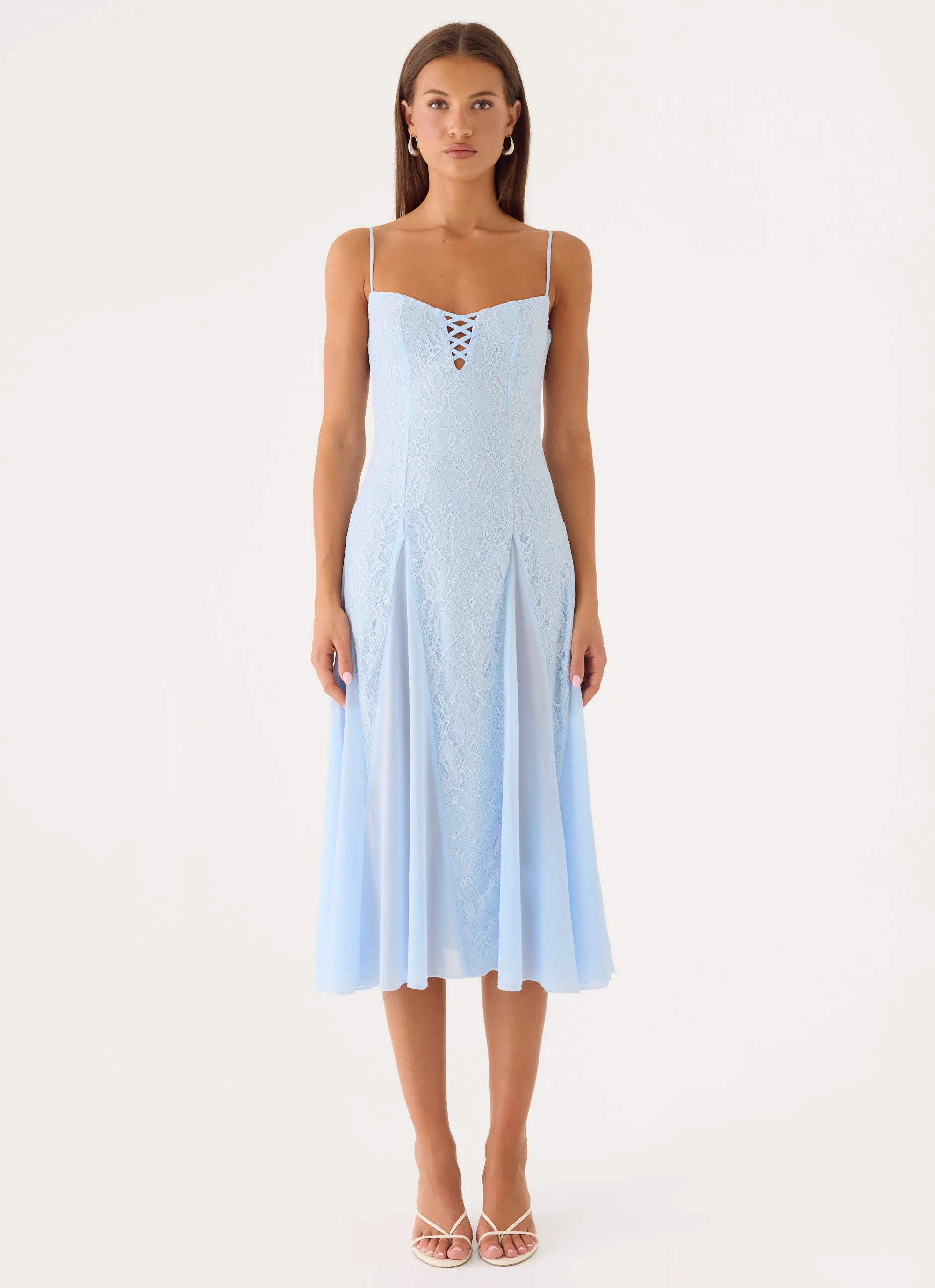Erynda Midi Dress - Blue sold by Peppermayo