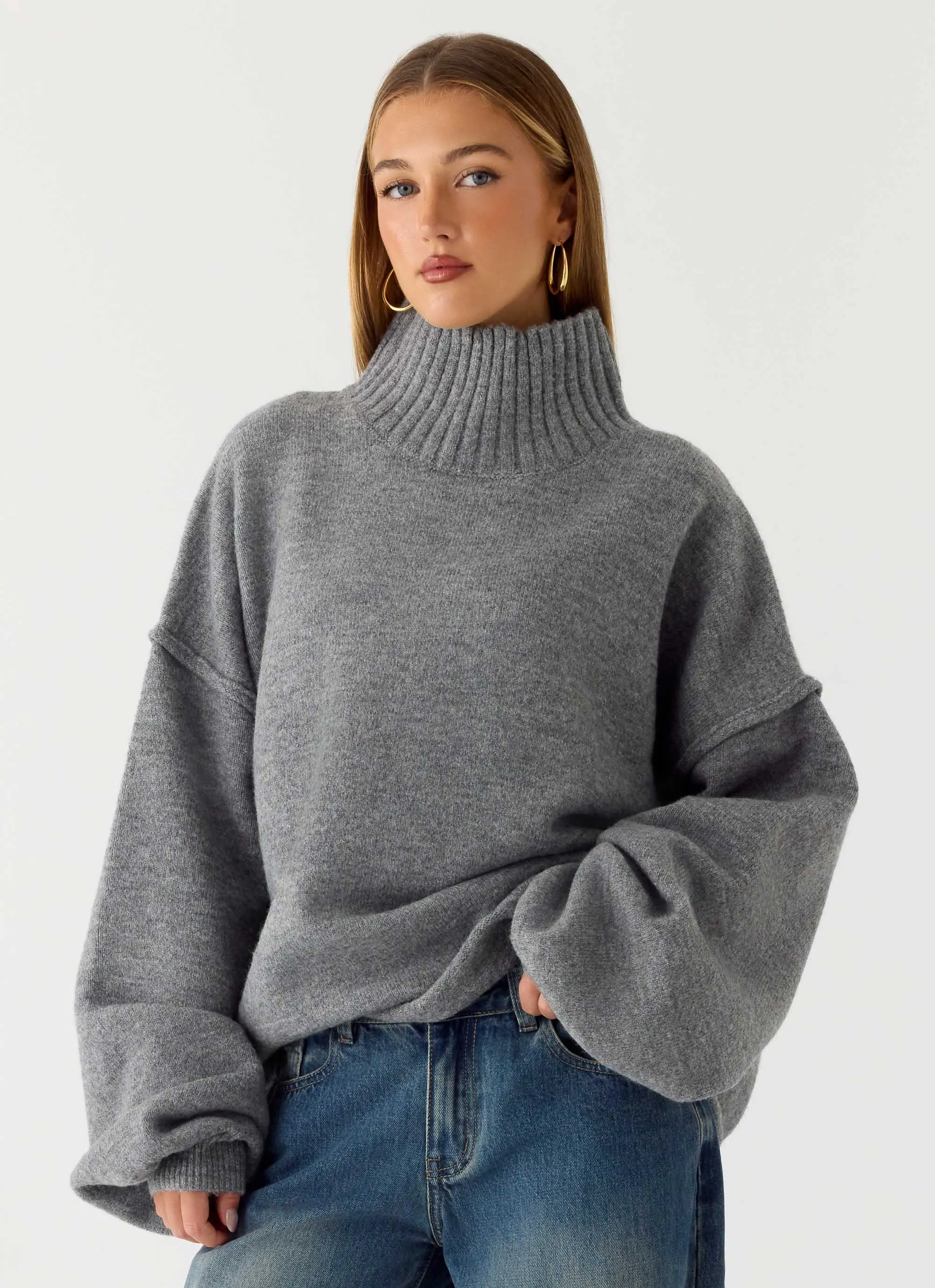 Roux Knit Sweater - Grey sold by Peppermayo