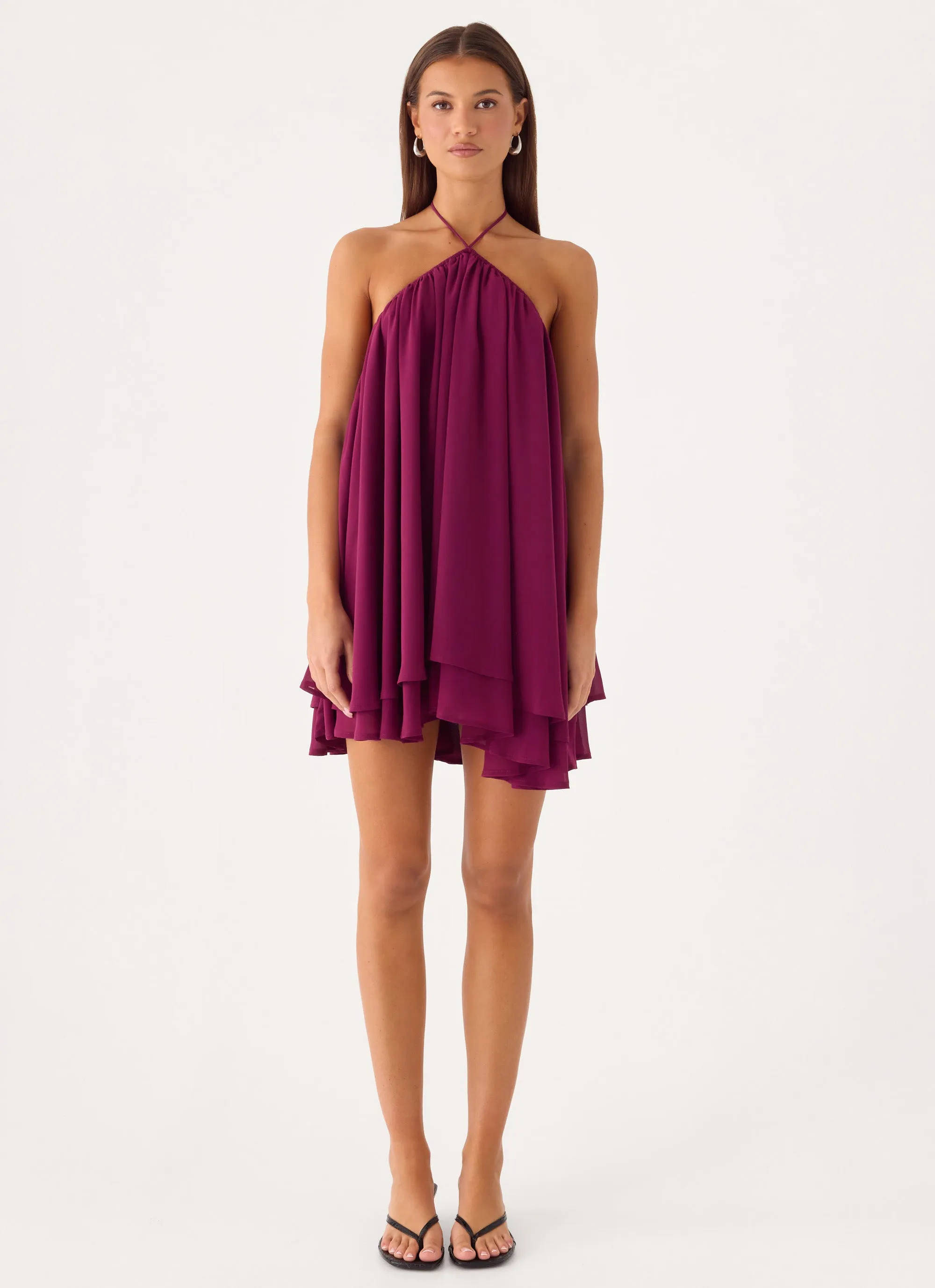 Alicelle Halter Mini Dress - Plum sold by Peppermayo product image thumbnail 5