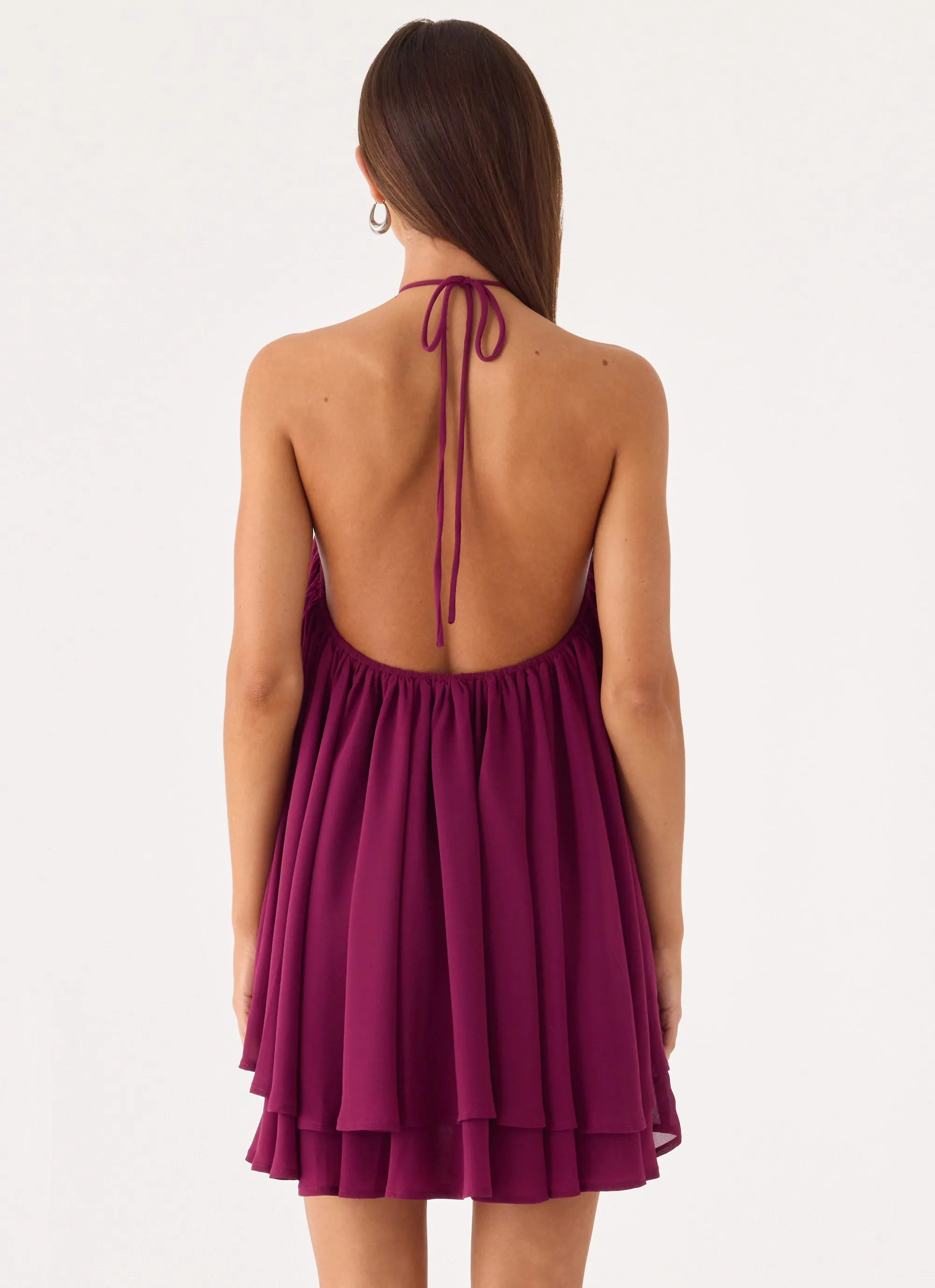 Alicelle Halter Mini Dress - Plum sold by Peppermayo product image thumbnail 3