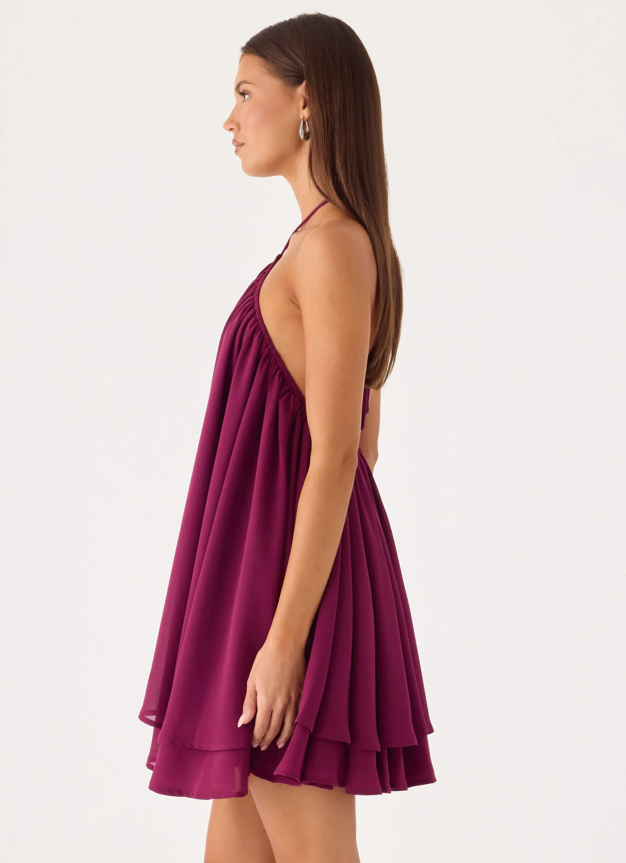 Alicelle Halter Mini Dress - Plum sold by Peppermayo product image thumbnail 2