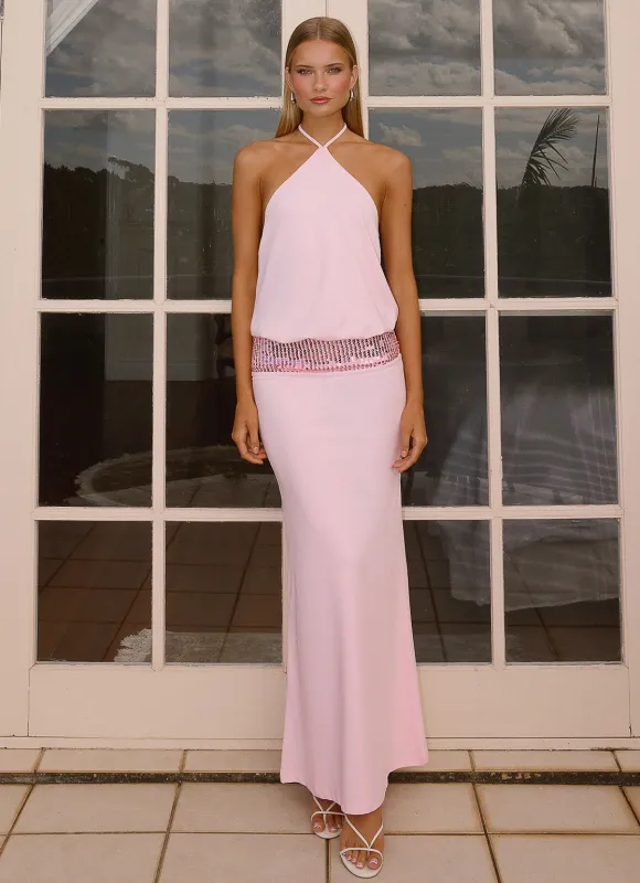 Marcie Halter Maxi Dress - Pink made by Peppermayo