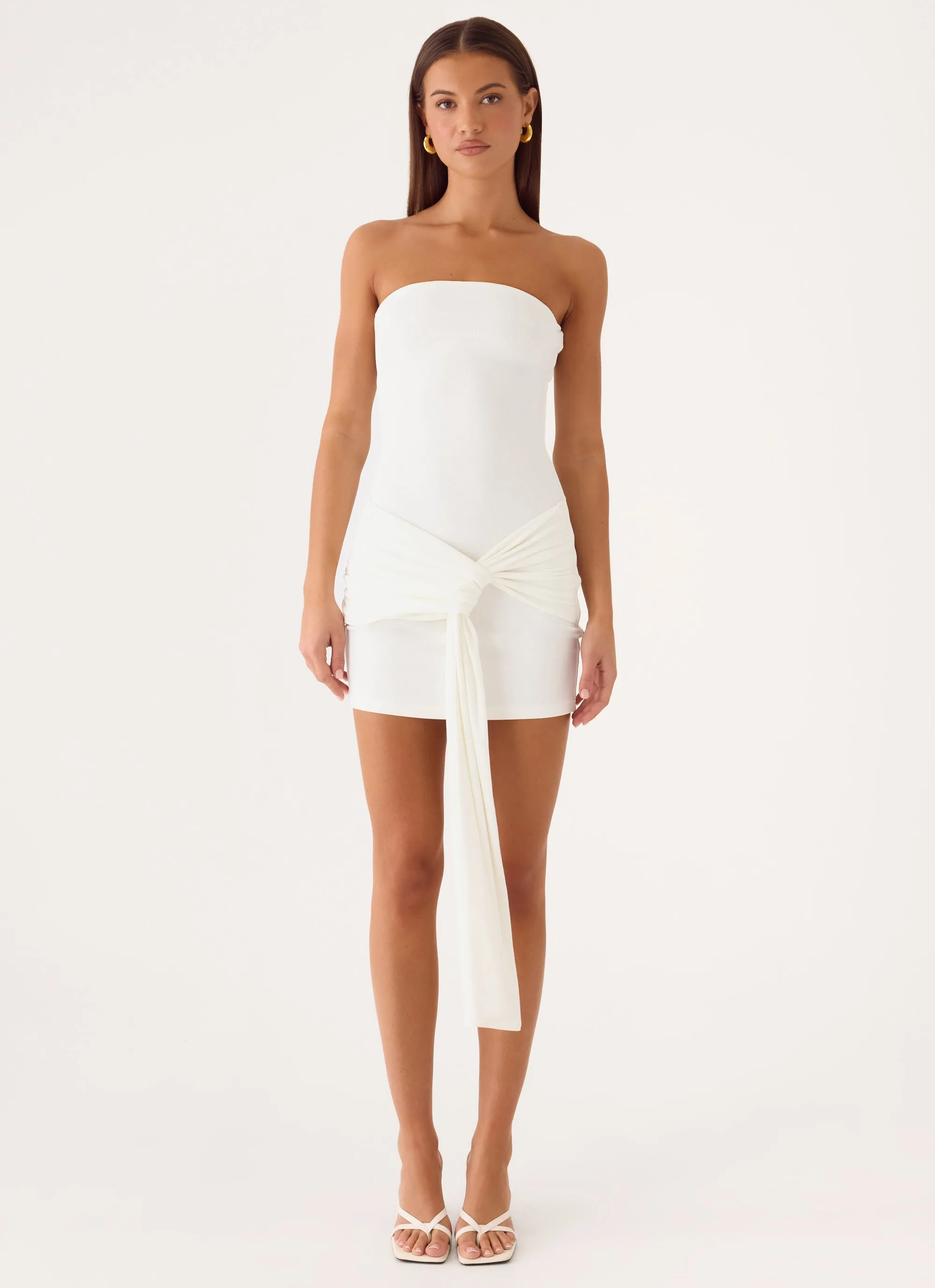 Jiliana Strapless Mini Dress - White sold by Peppermayo product image thumbnail 4