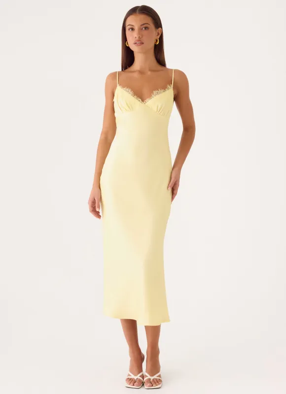 Lisette Midi Dress - Yellow made by Peppermayo